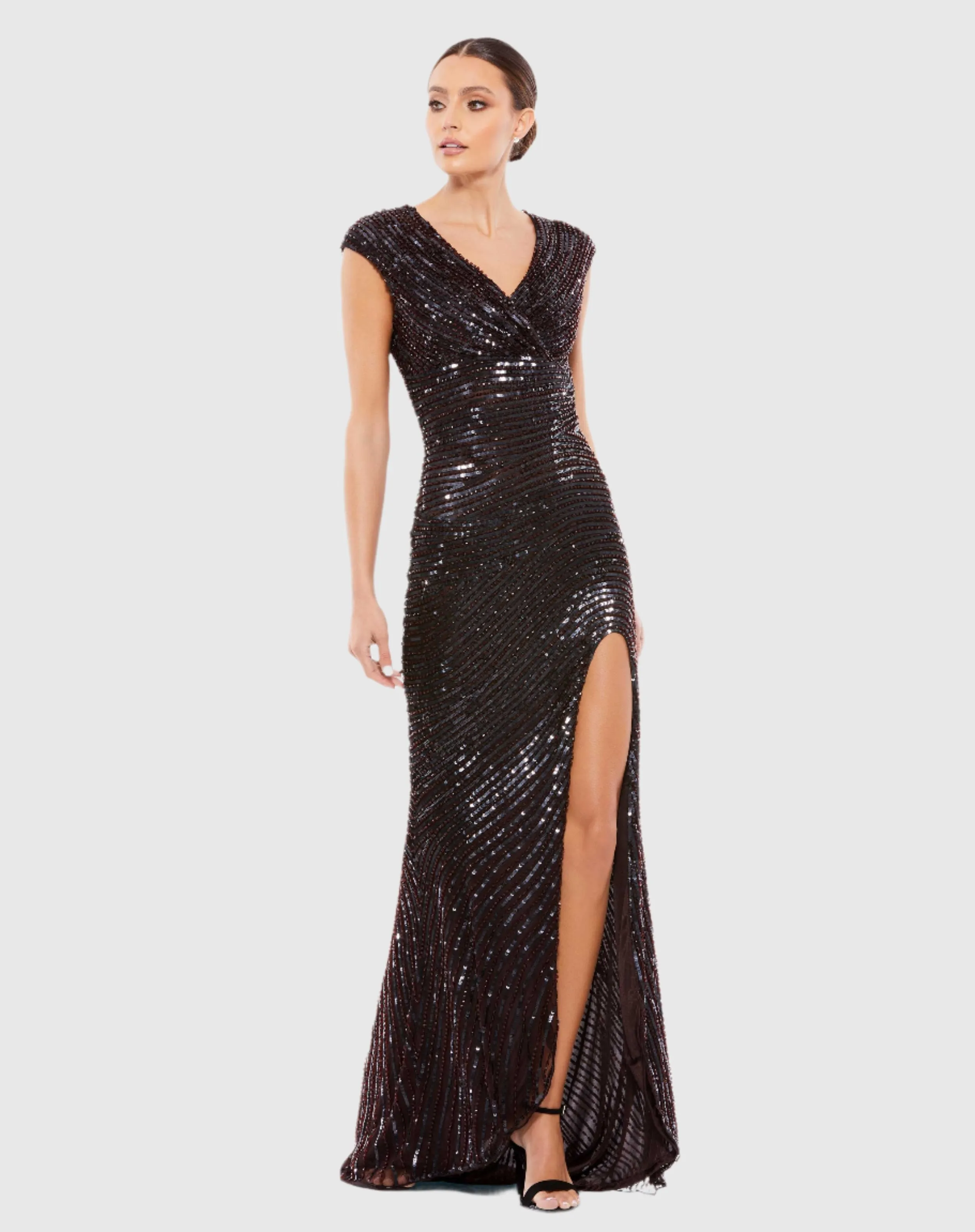 Cap Sleeve Sequined Evening Gown sold by Mac Duggal