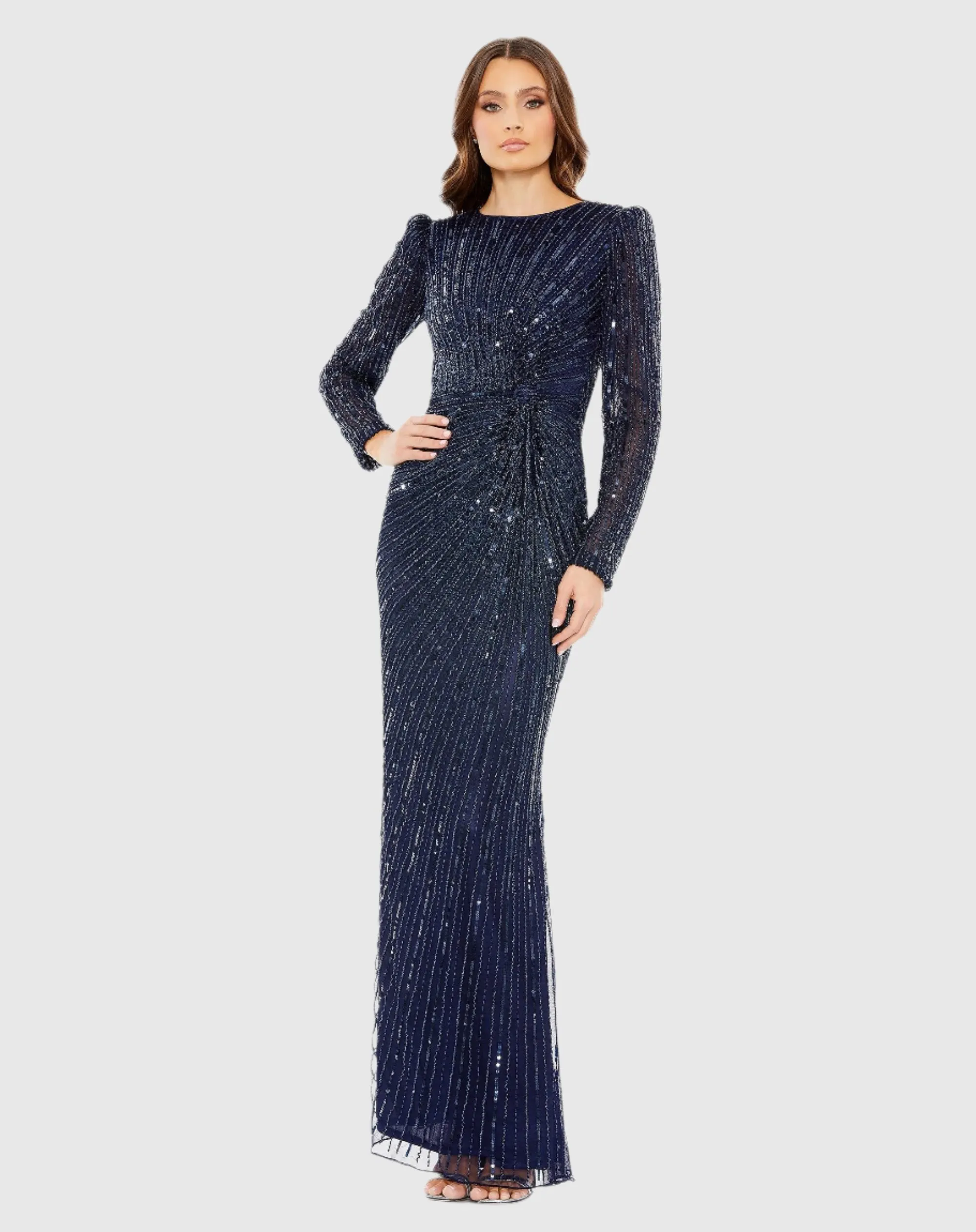 Embellished Puff Sleeve Side Knot Gown sold by Mac Duggal product image thumbnail 2