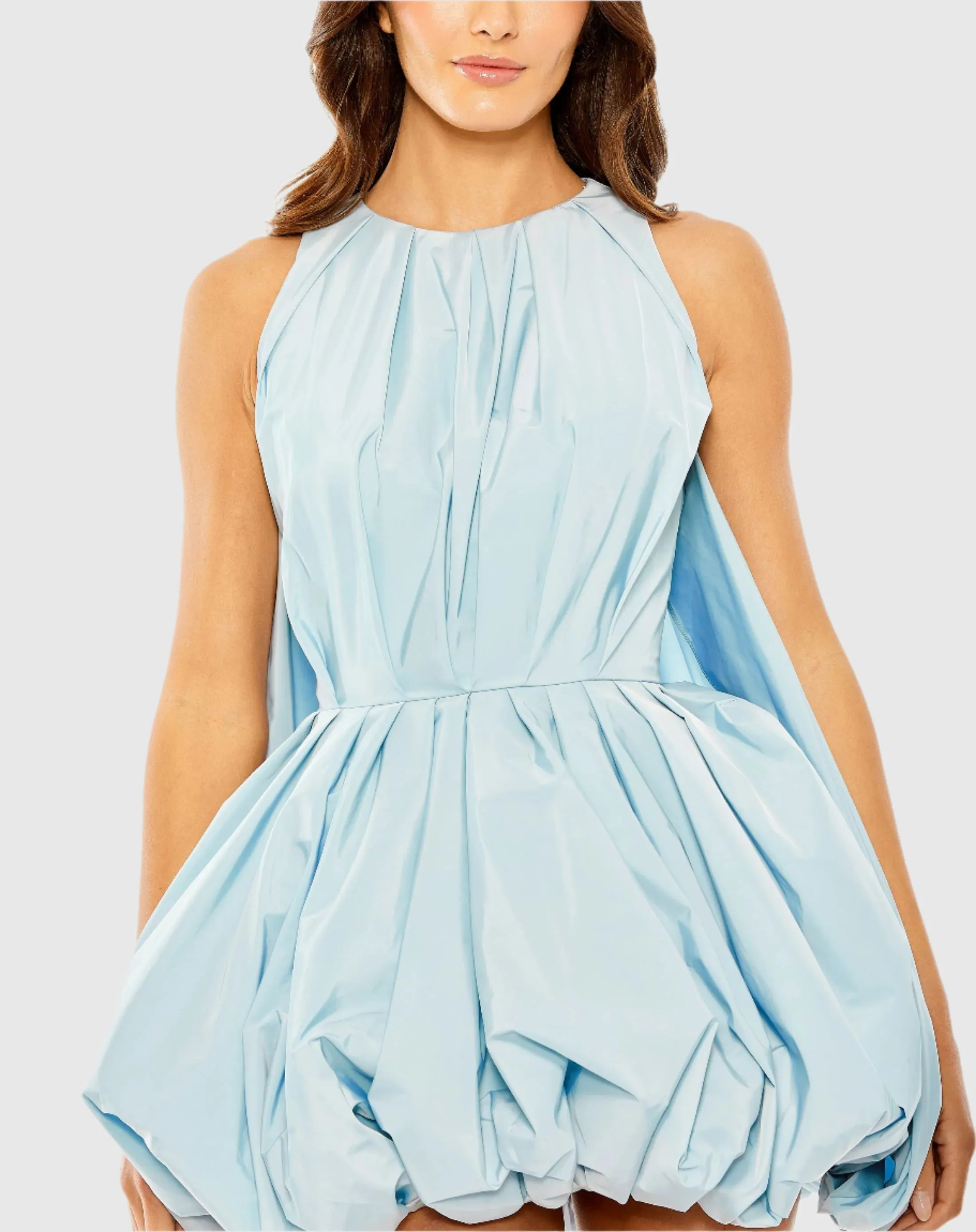 Blue Sleeveless Taffeta Bubble Mini Dress sold by Mac Duggal product image thumbnail 2