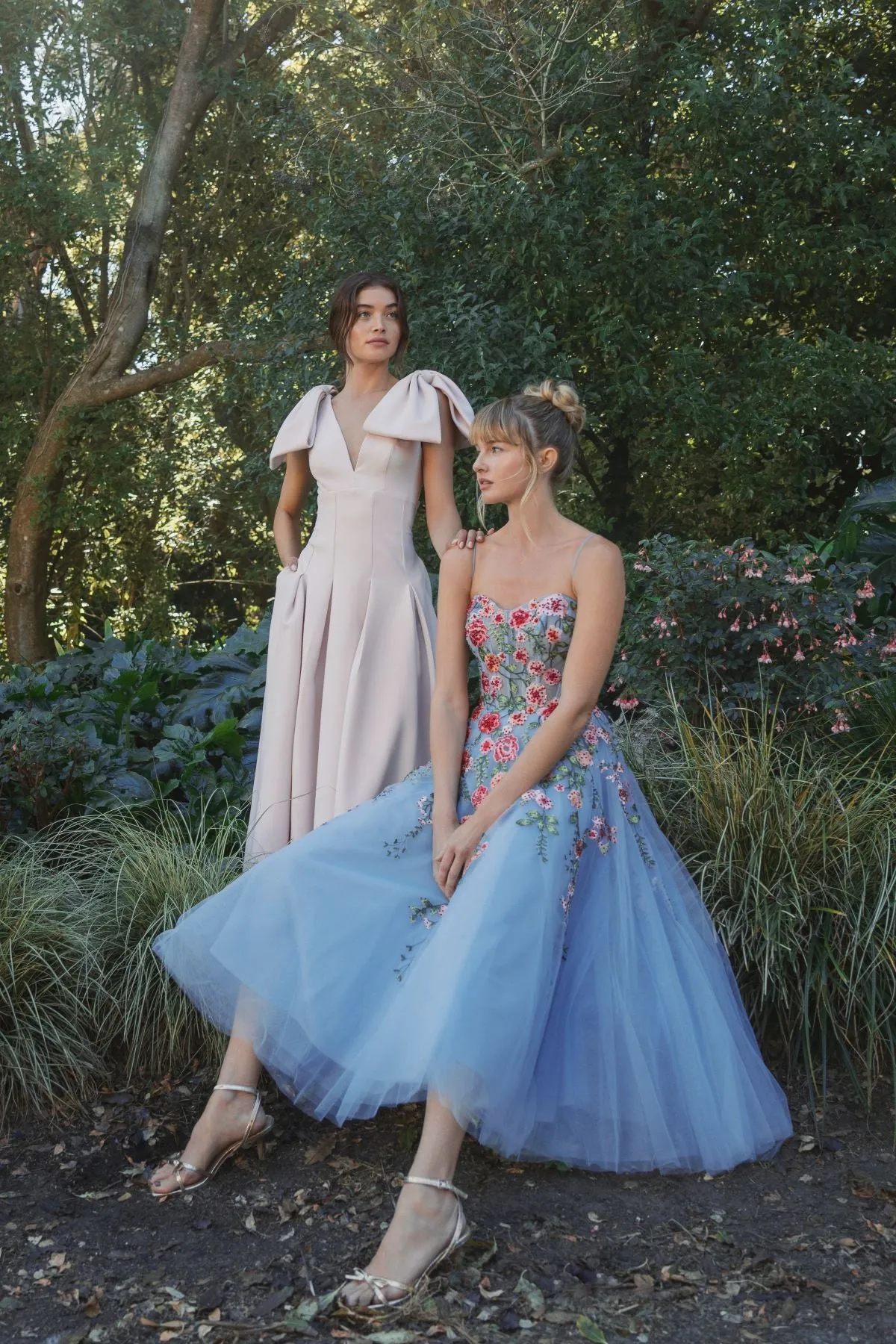 Blue Bustier Embroidered Floral A-Line Dress sold by Mac Duggal product image thumbnail 4