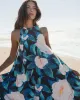 Multicolor High Neck Floral Babydoll Long Dress sold by Mac Duggal
