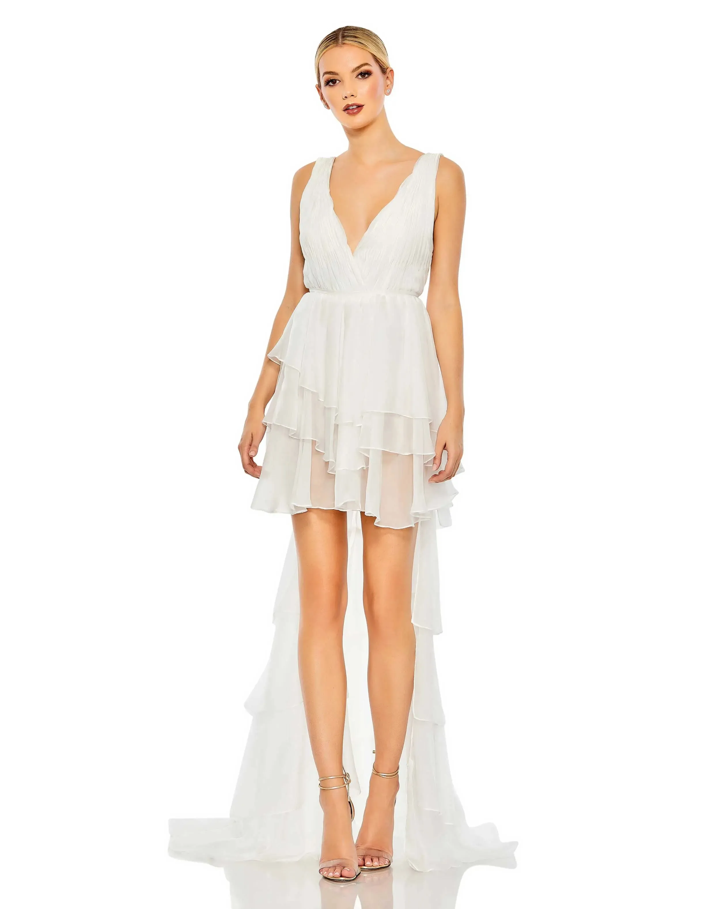 High Low Tiered Gown with Built In Bodysuit sold by Mac Duggal product image thumbnail 2