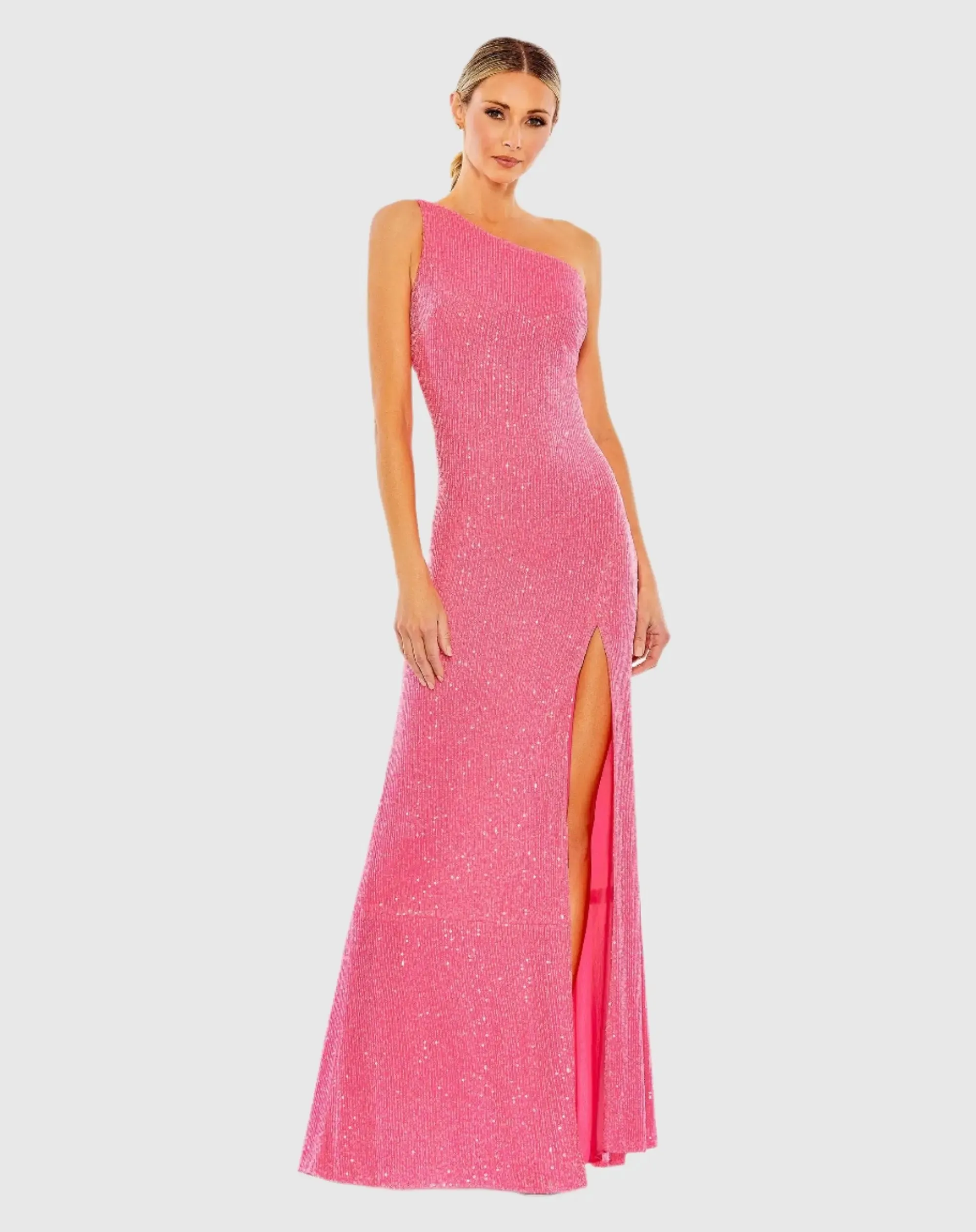 Sequined One Shoulder Draped Back Gown sold by Mac Duggal product image thumbnail 3