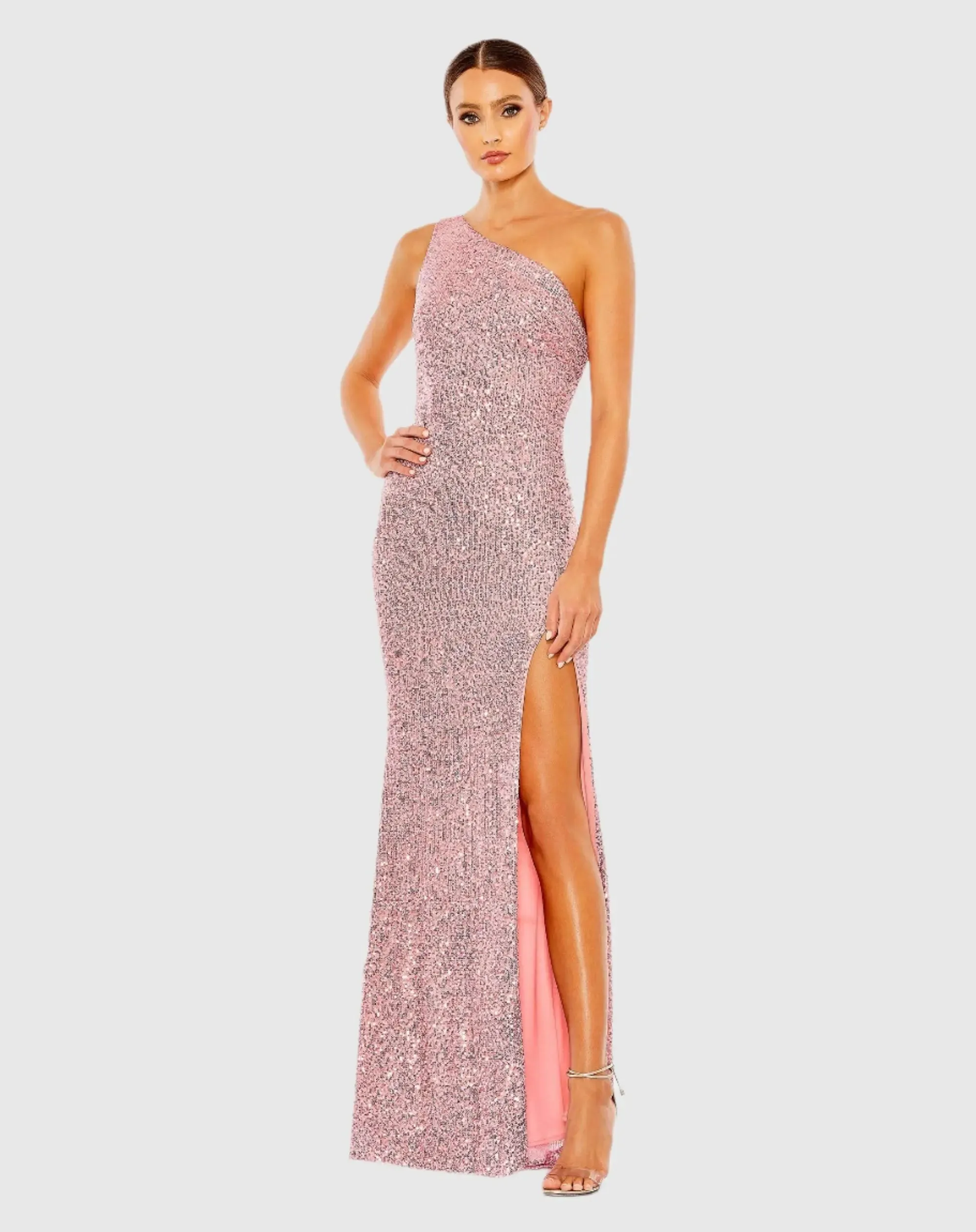 Sequined One Shoulder Draped Back Gown sold by Mac Duggal product image thumbnail 5