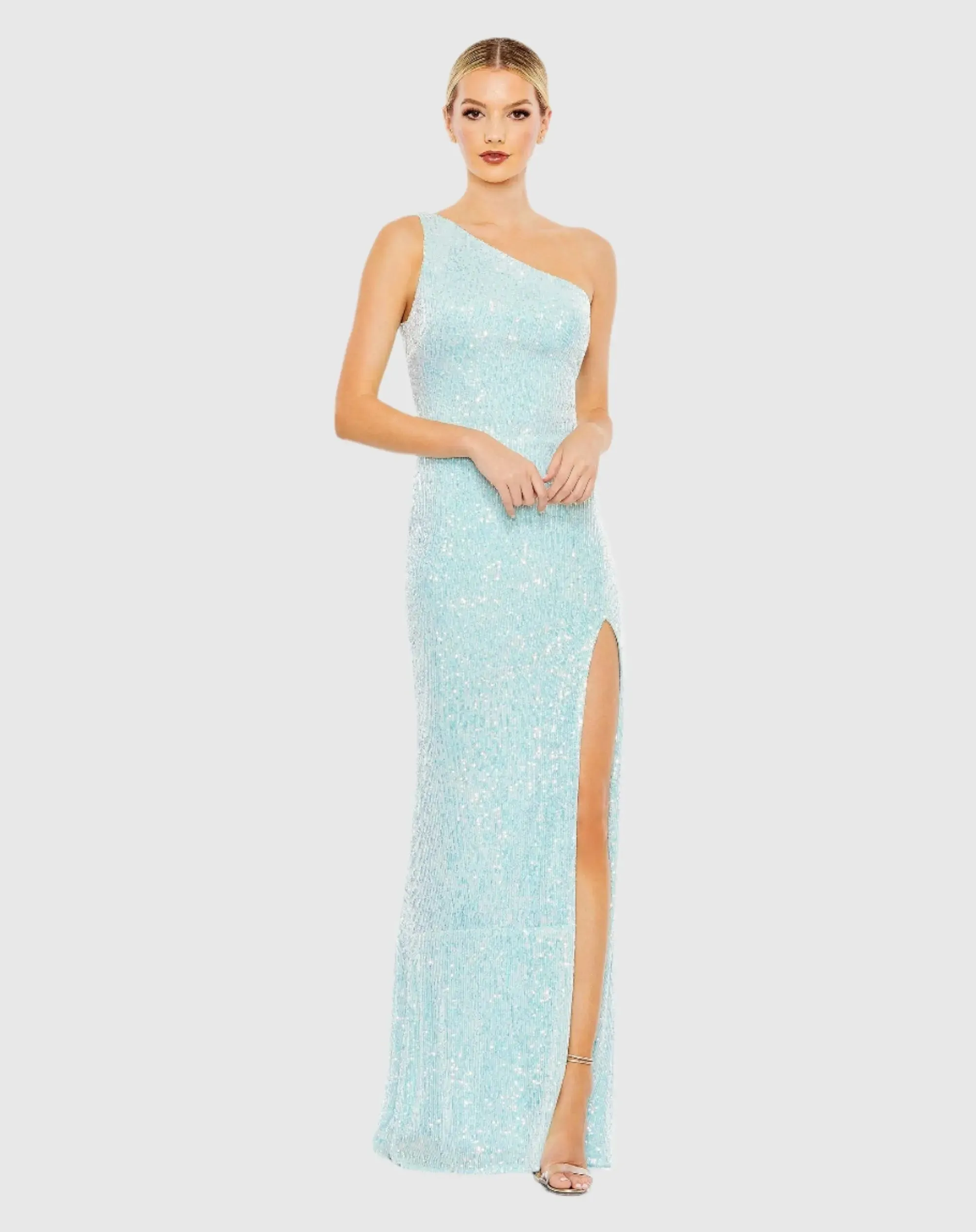Sequined One Shoulder Draped Back Gown sold by Mac Duggal product image thumbnail 2