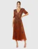 Puff Quarter Length Sleeve V-Neck Dress sold by Mac Duggal