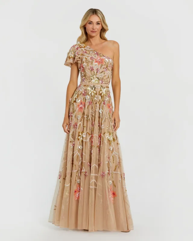 One Shoulder Embellished A-Line Gown sold by Mac Duggal