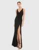 Faux Wrap Sleeveless V Neck Gown sold by Mac Duggal