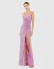Faux Wrap Sleeveless V Neck Gown sold by Mac Duggal