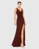 Faux Wrap Sleeveless V Neck Gown sold by Mac Duggal
