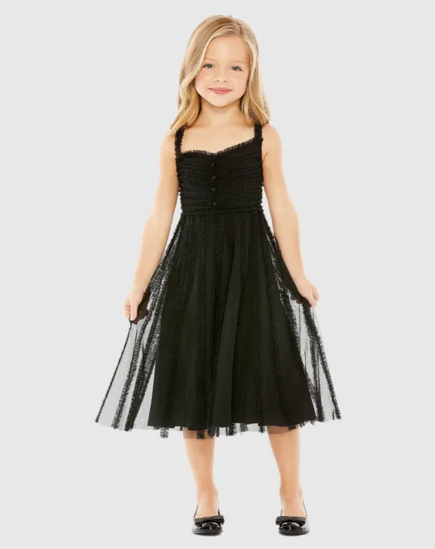 Black Girls Sleeveless Ruffle Tiered Dress sold by Mac Duggal