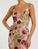 Beige Floral Beaded Scoop Neck Midi Dress sold by Mac Duggal