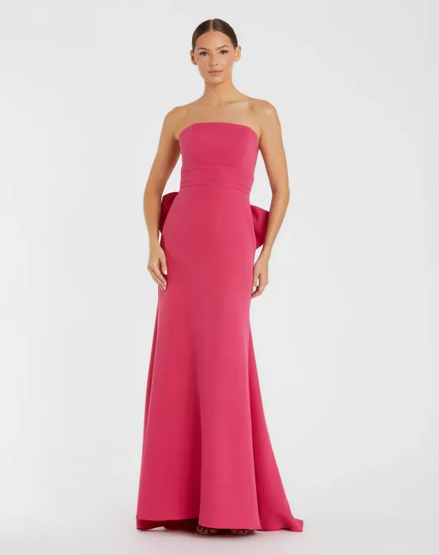 Pink Strapless Gown With Oversized Bow sold by Mac Duggal