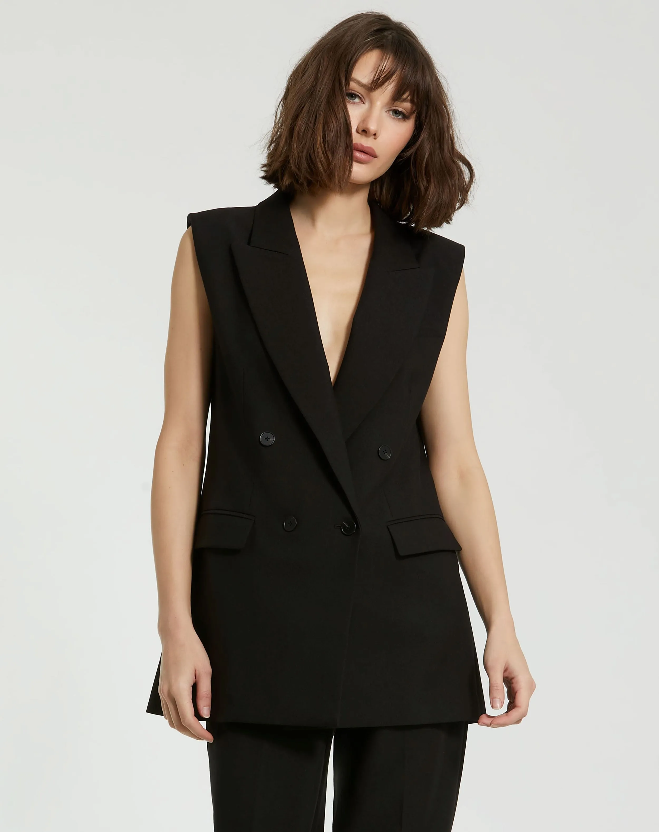 Tailored Crepe Sleeveless Blazer Vest - FINAL SALE sold by Mac Duggal product image thumbnail 2