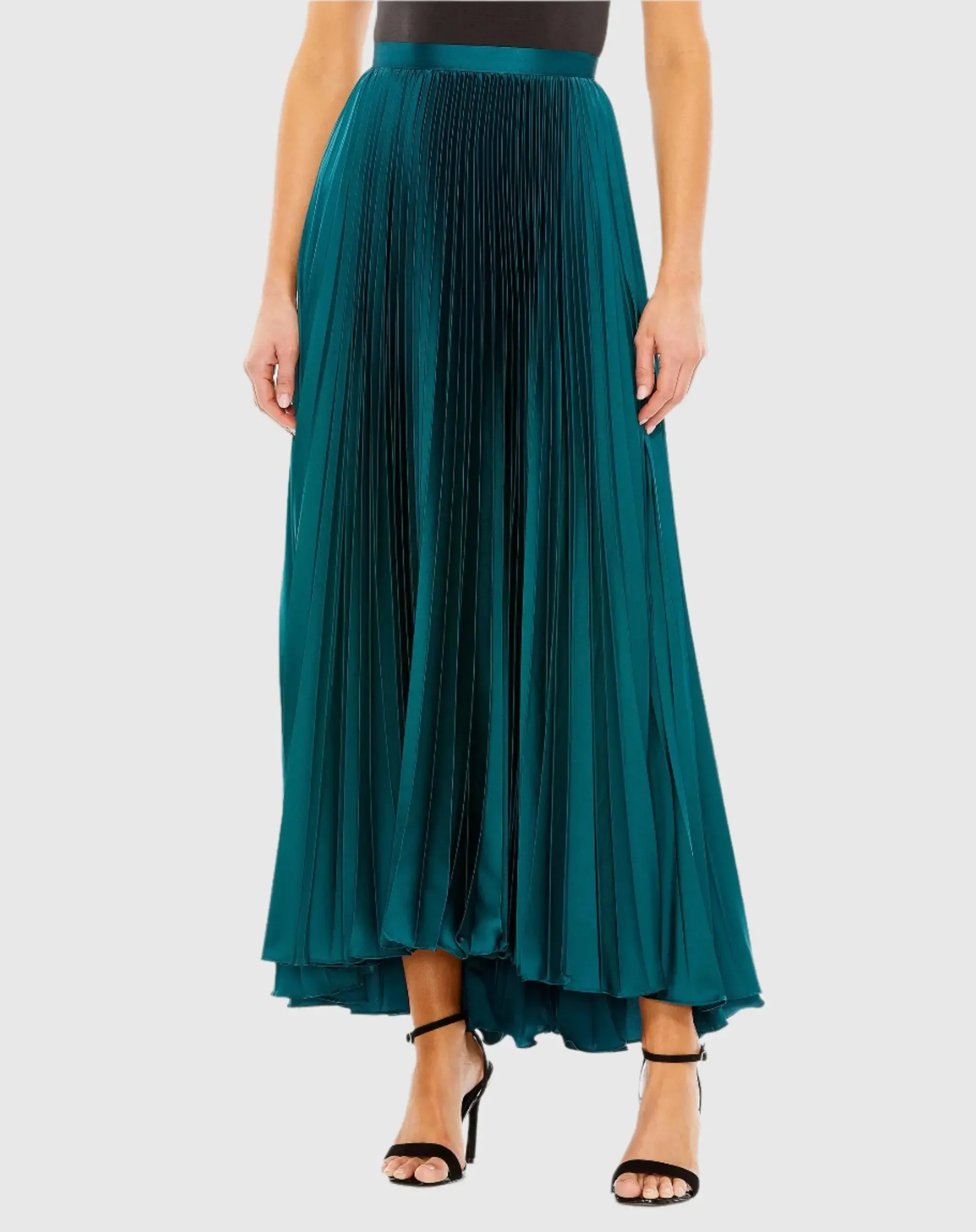 Ankle Length Pleated Satin Skirt sold by Mac Duggal product image thumbnail 3