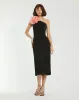 Crepe One Shoulder Midi Dress With Flower sold by Mac Duggal