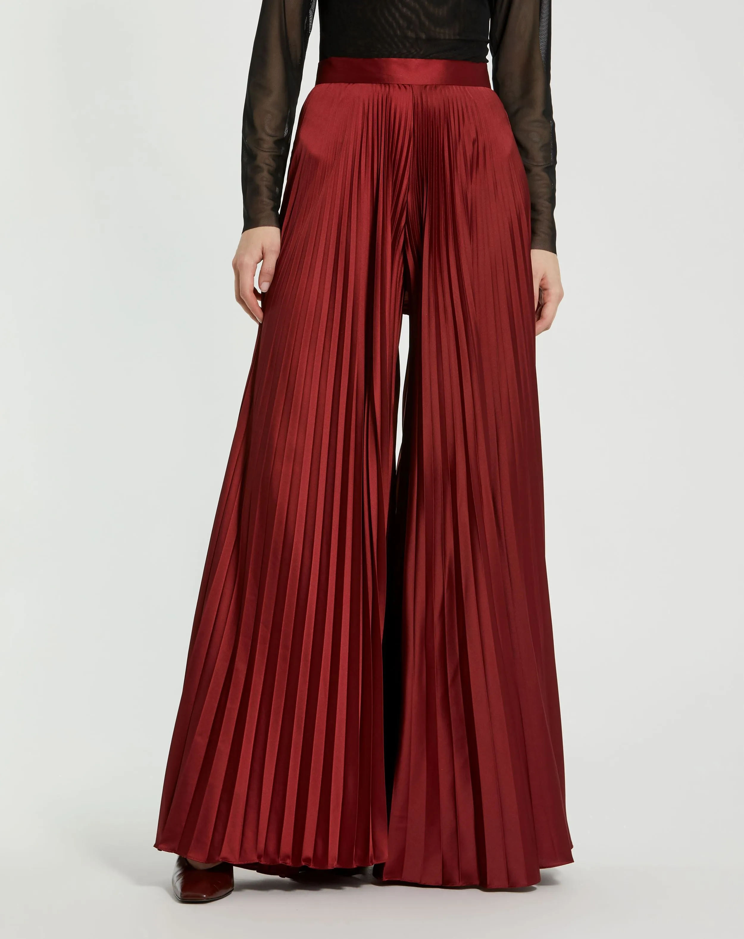 Pleated Charmeuse Wide Leg Pants sold by Mac Duggal