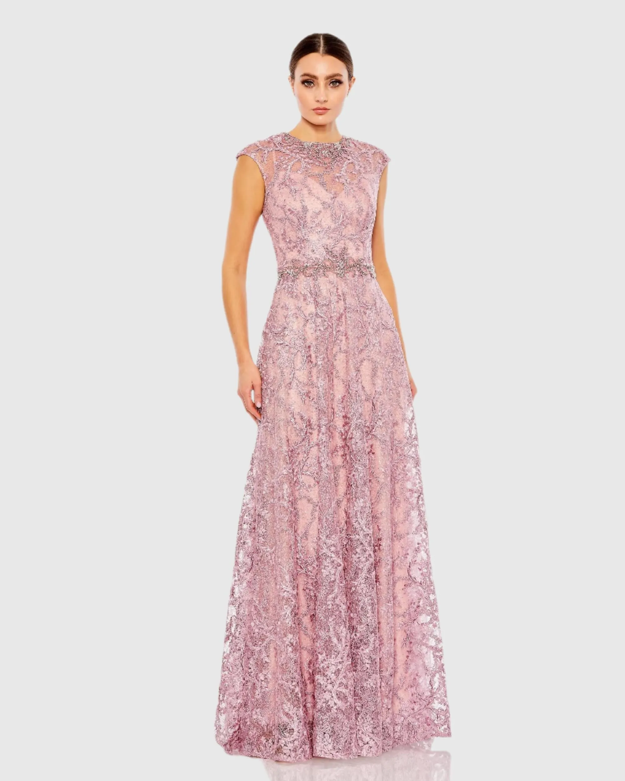 Embroidered Cap Sleeve A Line Gown sold by Mac Duggal product image thumbnail 2