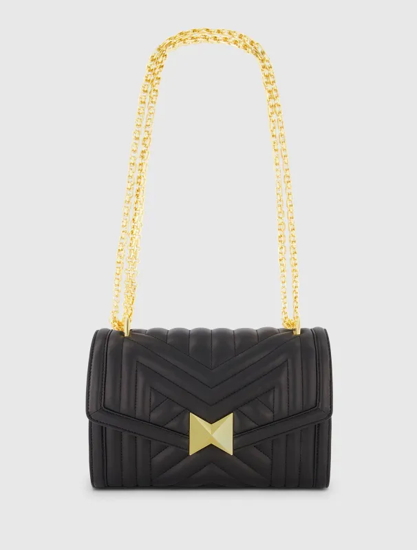 Quilted Napa Leather Handbag With Gold Chain - FINAL SALE sold by Mac Duggal