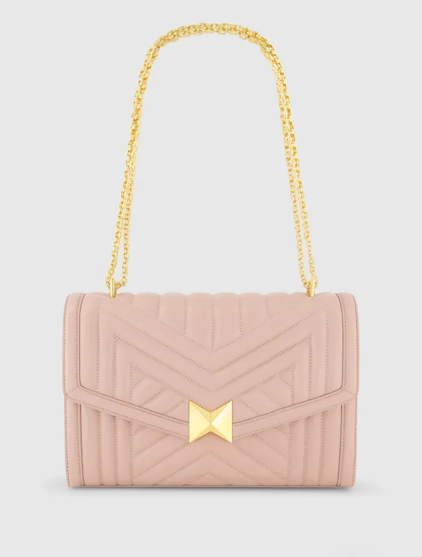 Quilted Napa Leather Handbag With Gold Hardware sold by Mac Duggal