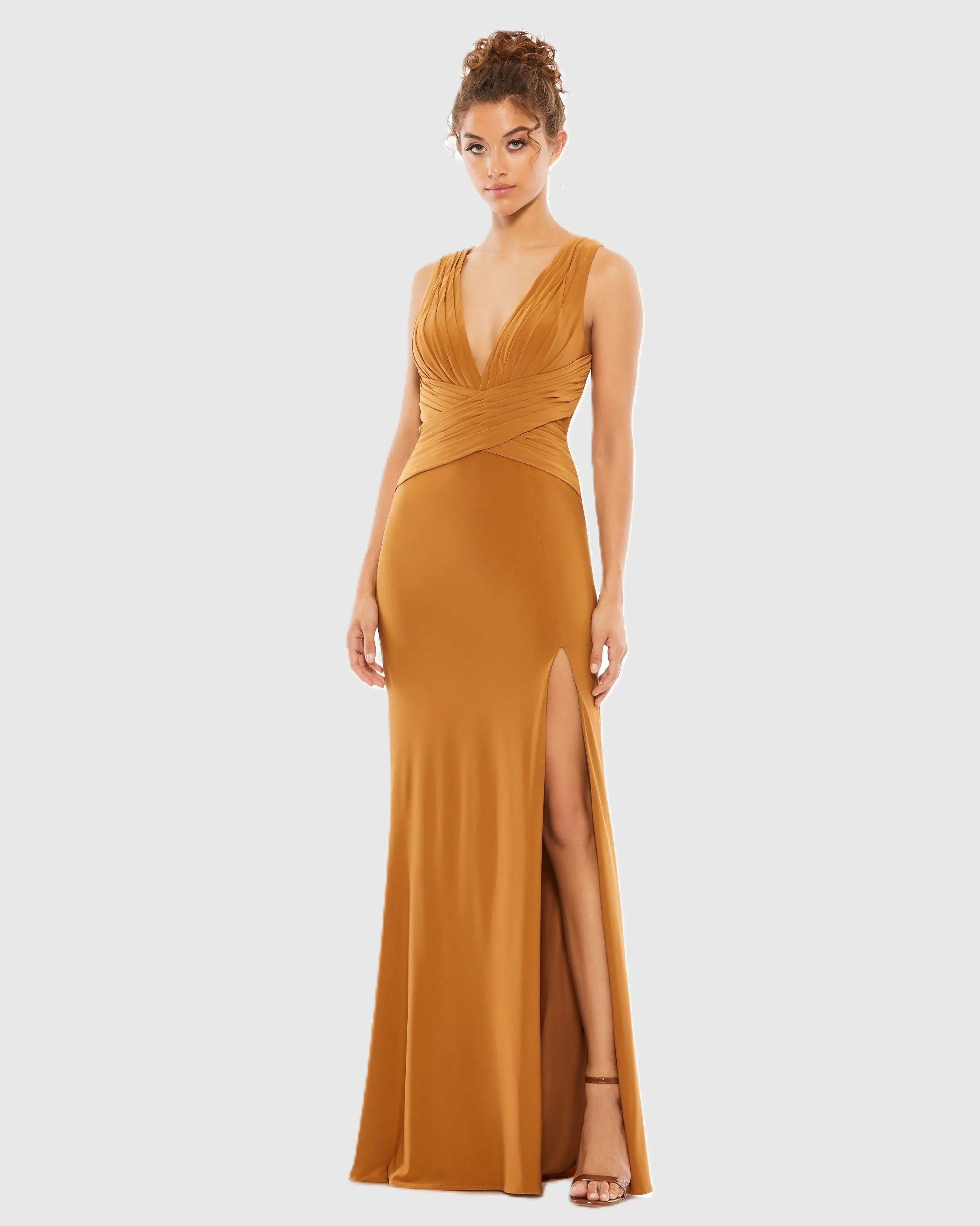 Pleated Bodice Jersey Column Gown sold by Mac Duggal product image thumbnail 2