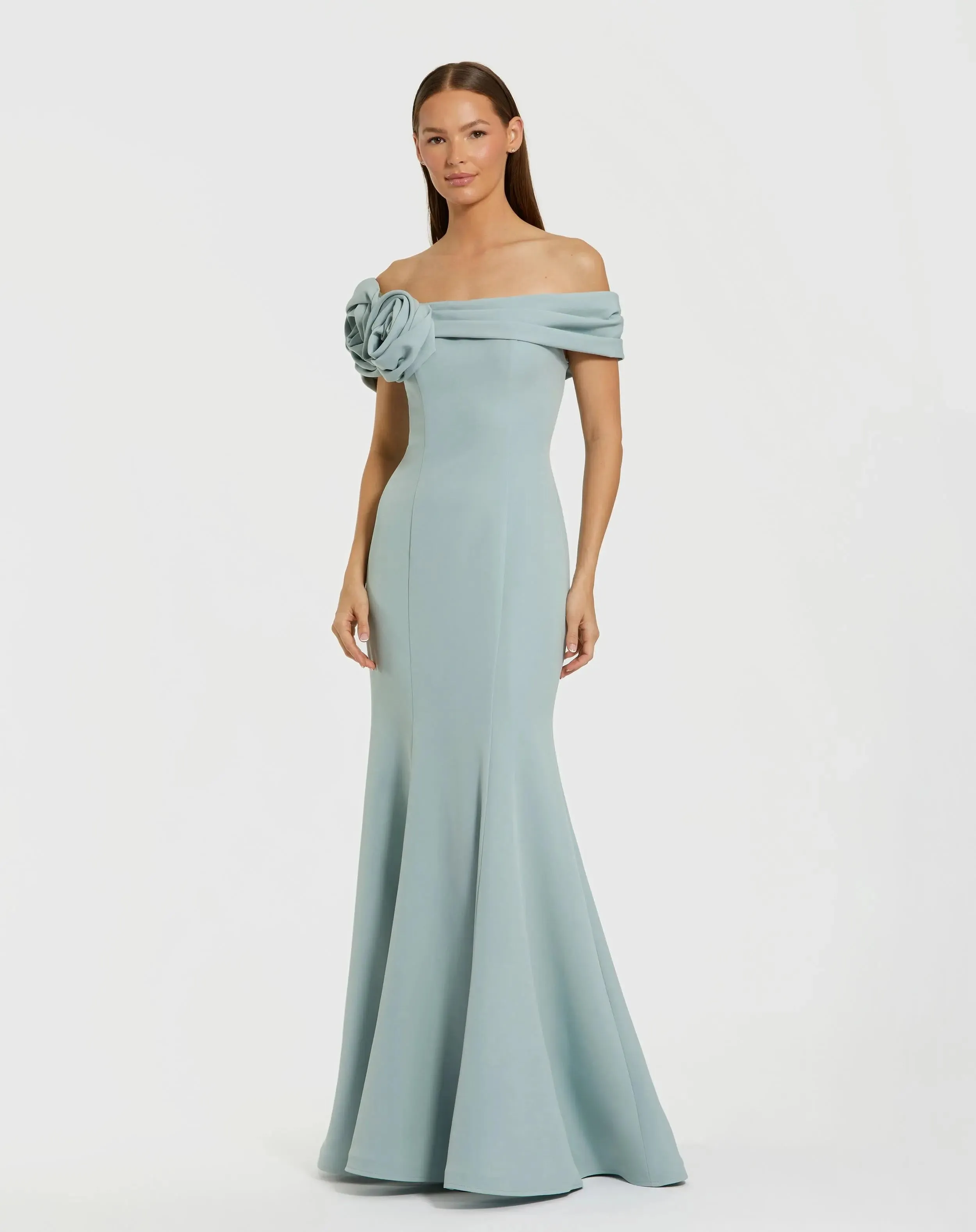 Off The Shoulder Crepe Mermaid Gown sold by Mac Duggal product image thumbnail 2