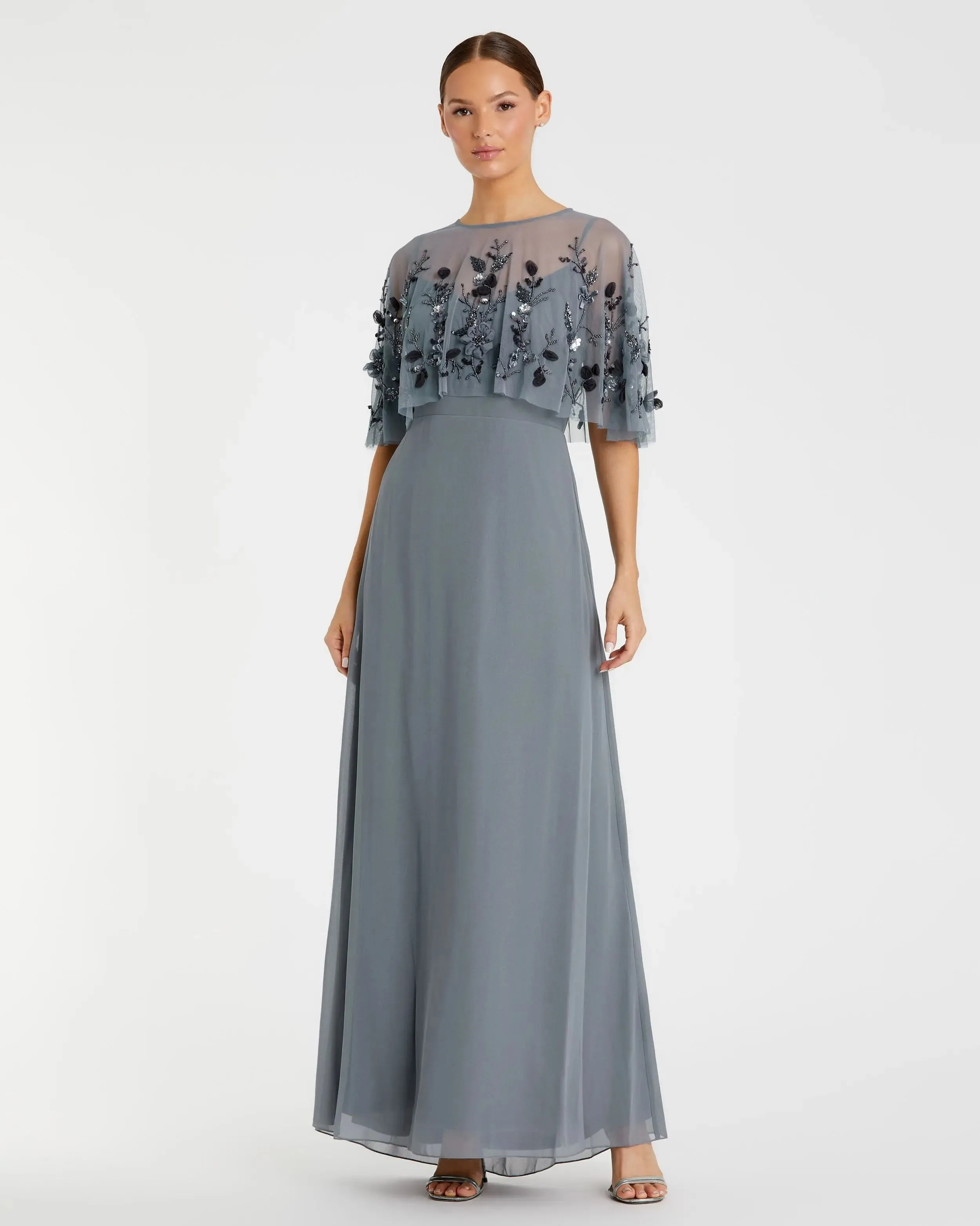 Sleeveless Gown With Embellished Cape sold by Mac Duggal product image thumbnail 2