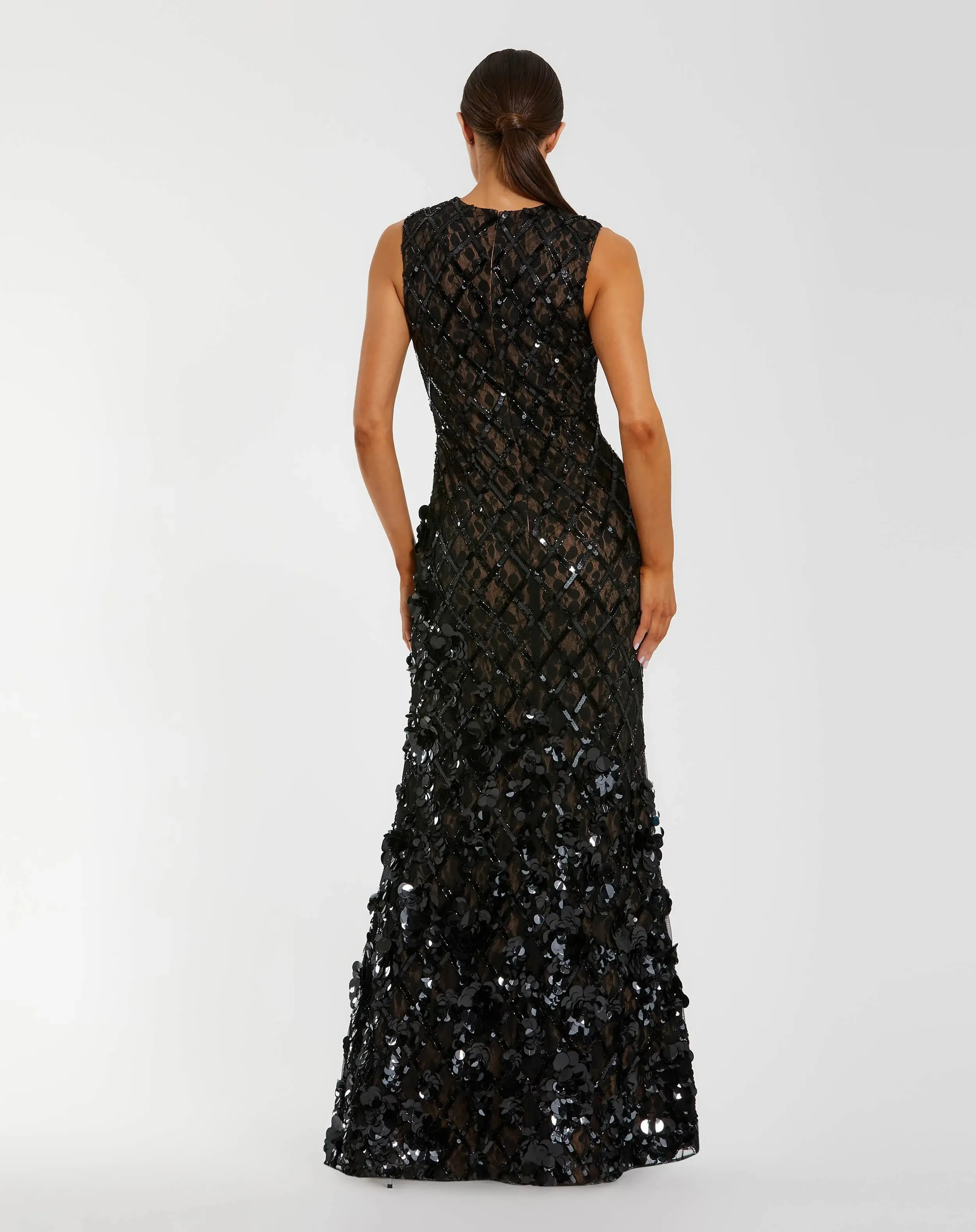 Black Embellished Sleeveless Mermaid Gown sold by Mac Duggal product image thumbnail 3