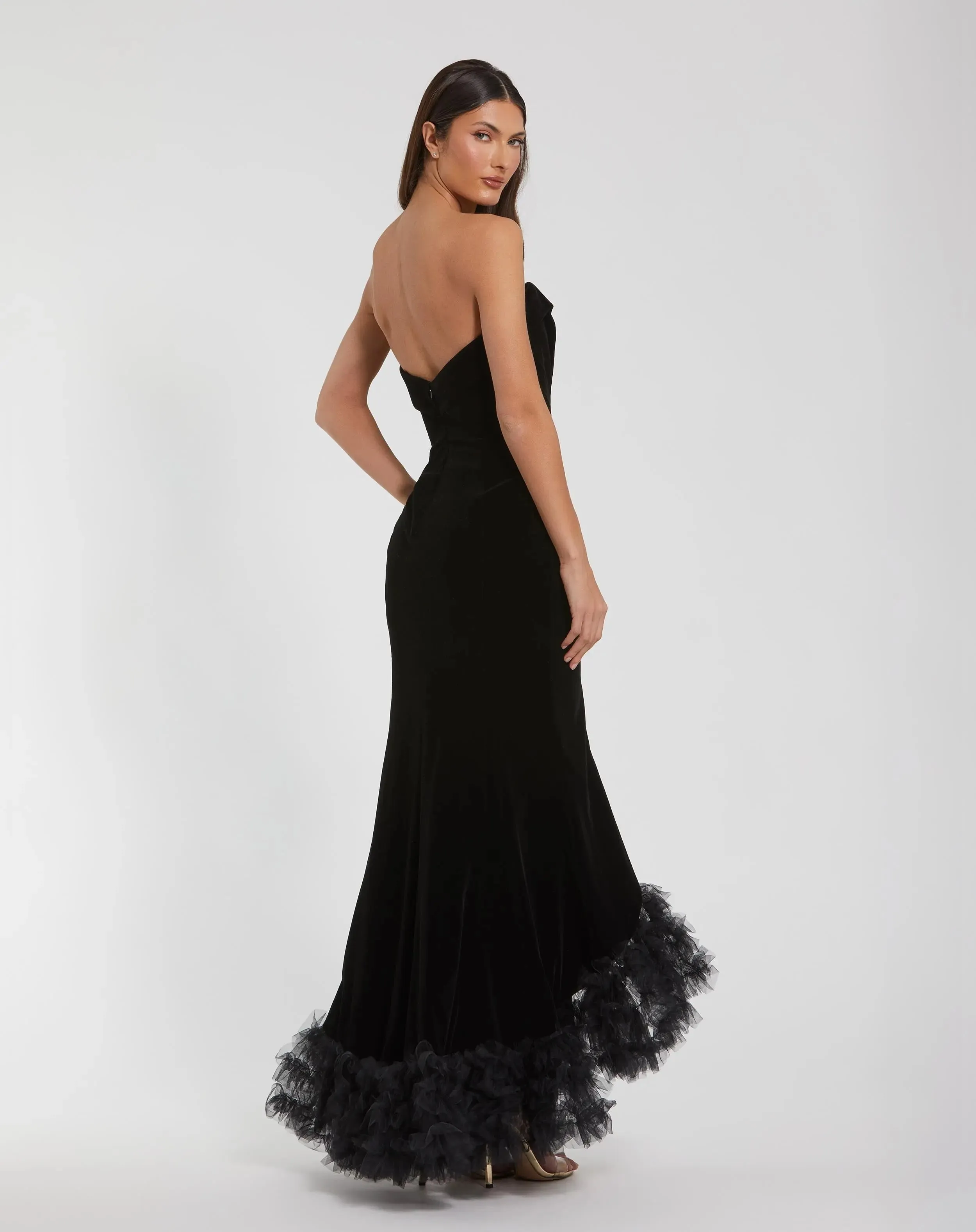 Black Strapless Velvet Mermaid Gown sold by Mac Duggal product image thumbnail 3