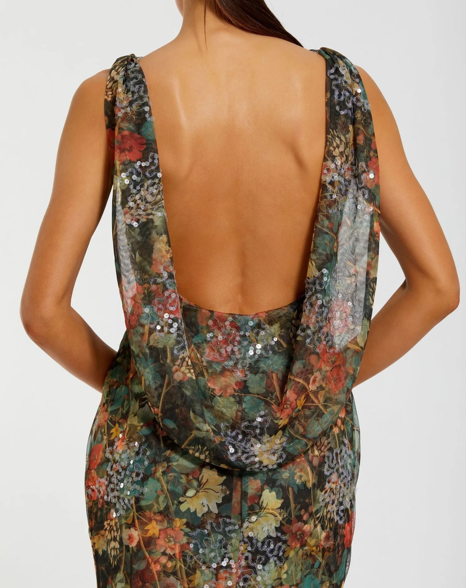 Multicolor Floral Embellished Column Gown sold by Mac Duggal product image thumbnail 2