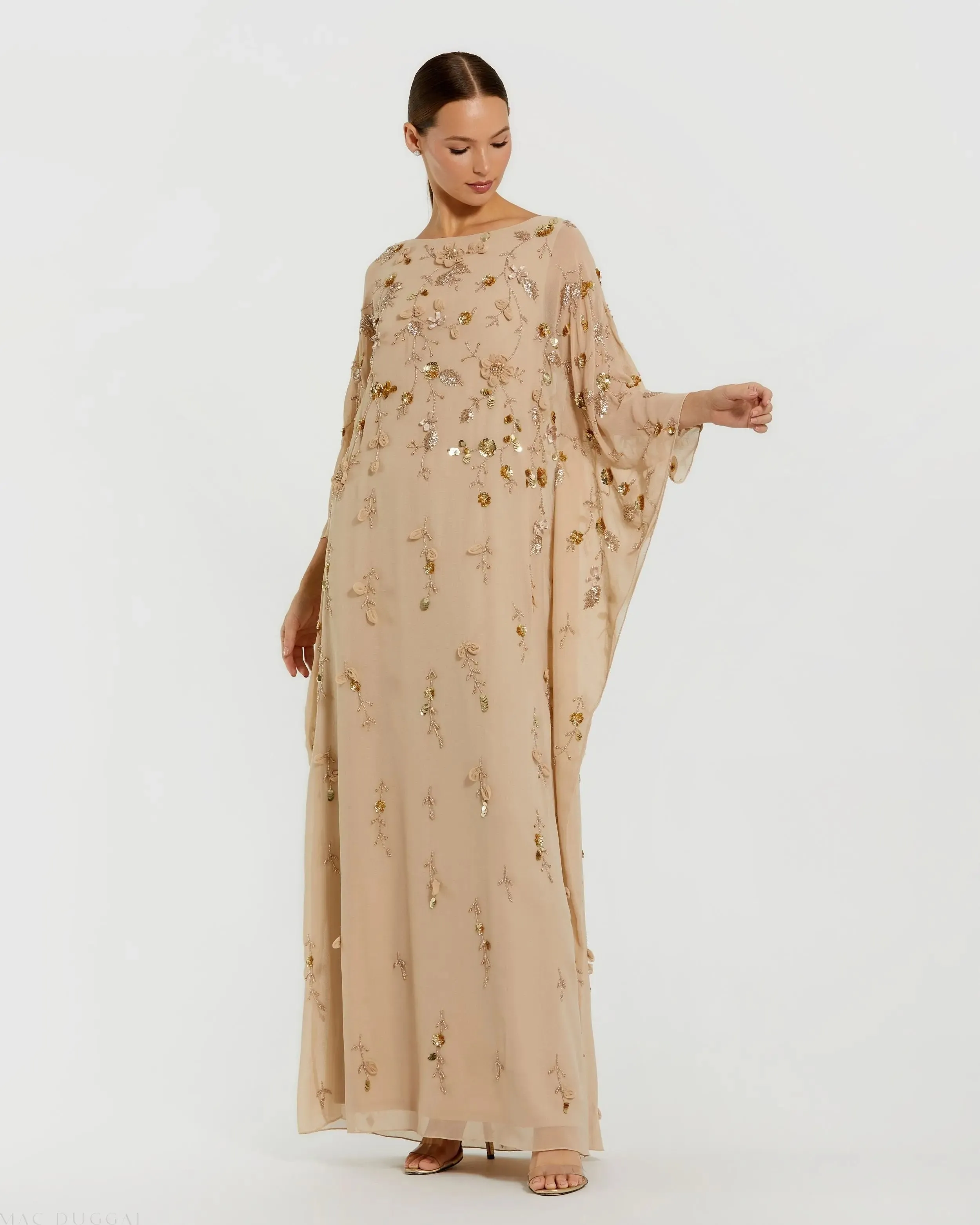 Floral Embellished Kaftan Gown sold by Mac Duggal