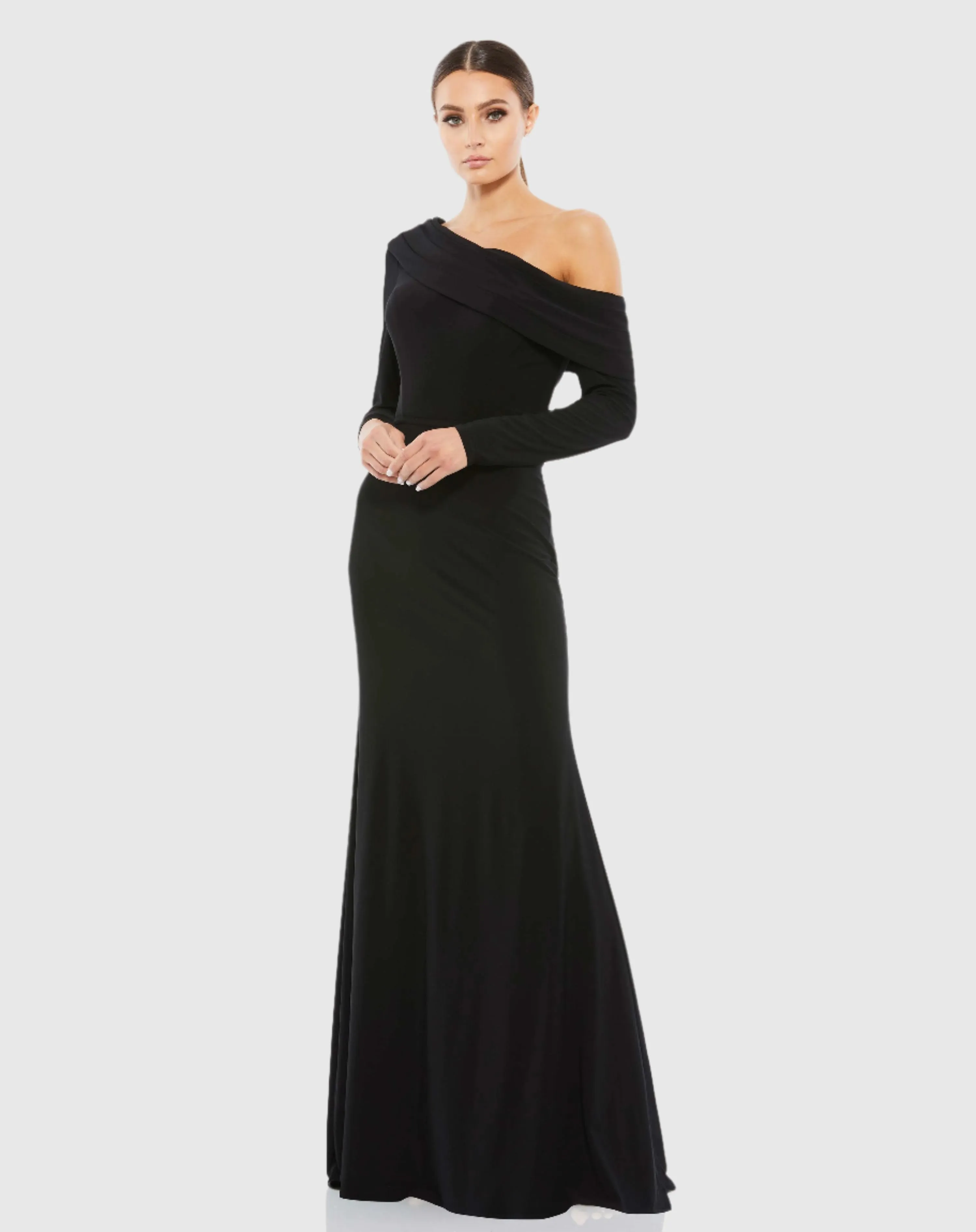 Drop Shoulder Long Sleeve Column Gown sold by Mac Duggal product image thumbnail 2