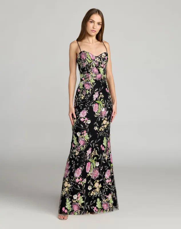 Embellished Bustier Floral Trumpet Gown sold by Mac Duggal