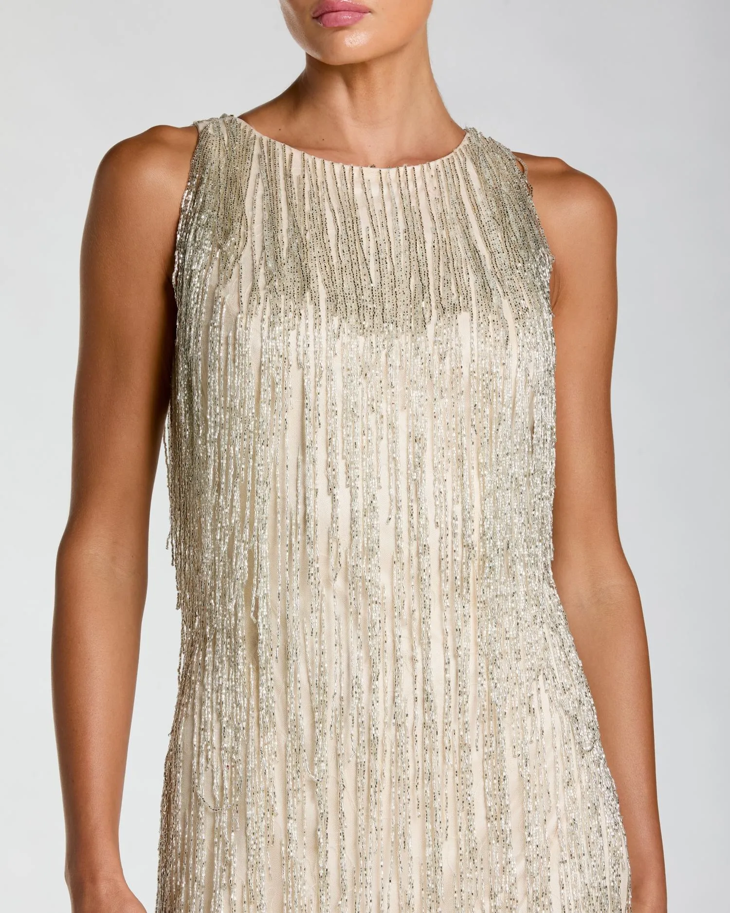 Ivory Beaded Fringe Mini Dress sold by Mac Duggal product image thumbnail 2