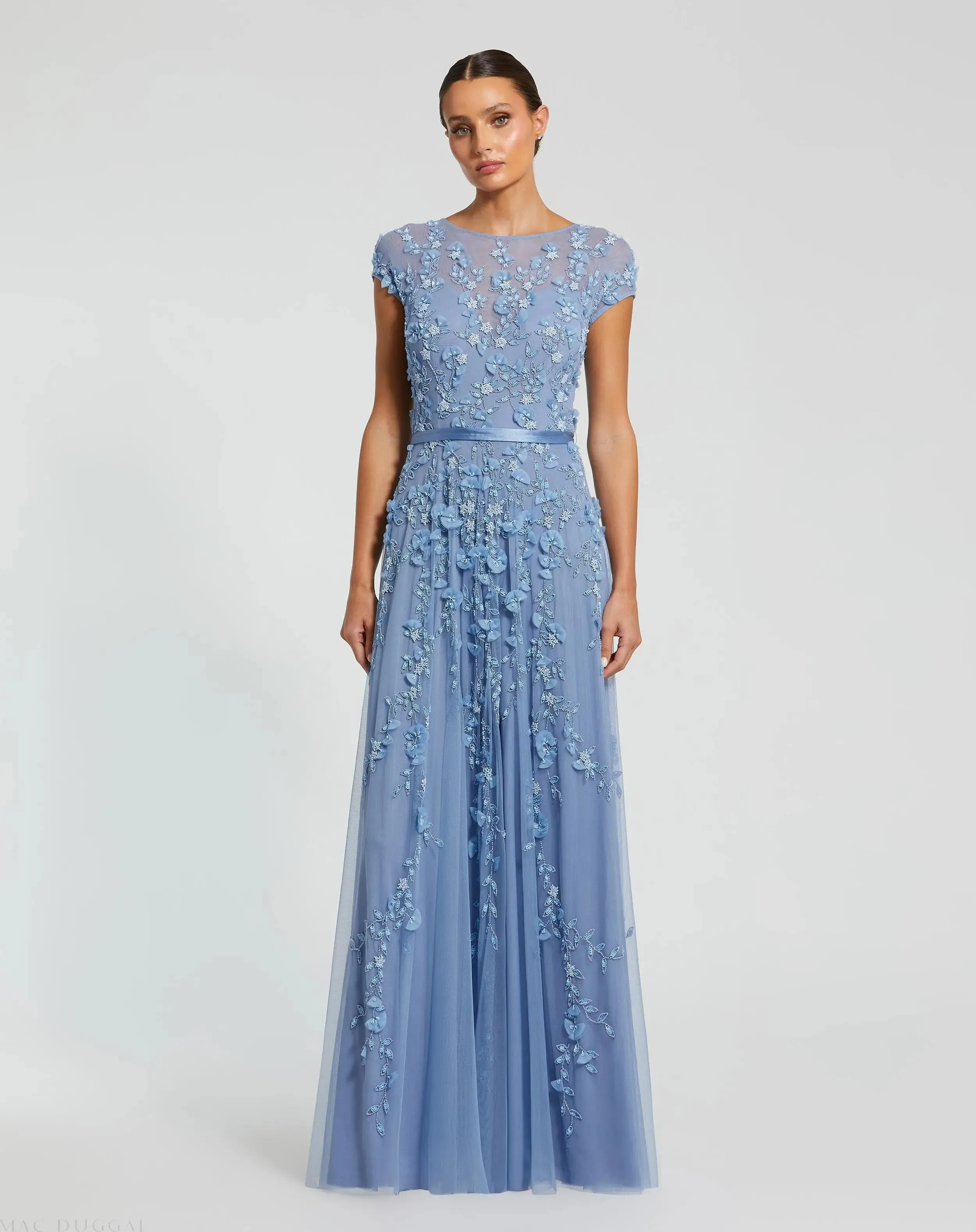 Floral Embellished Cap Sleeve Gown sold by Mac Duggal product image thumbnail 2