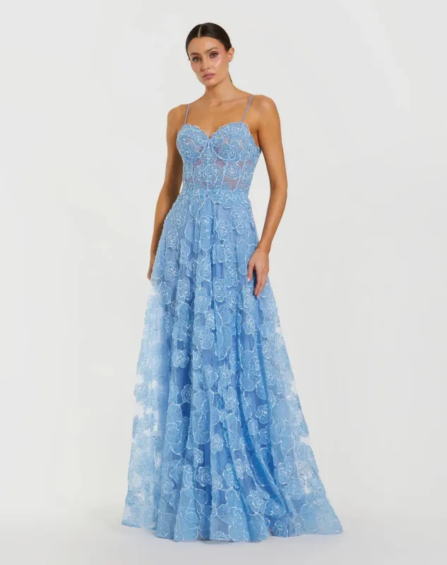 Embroidered Sweetheart Neck A-Line Gown sold by Mac Duggal