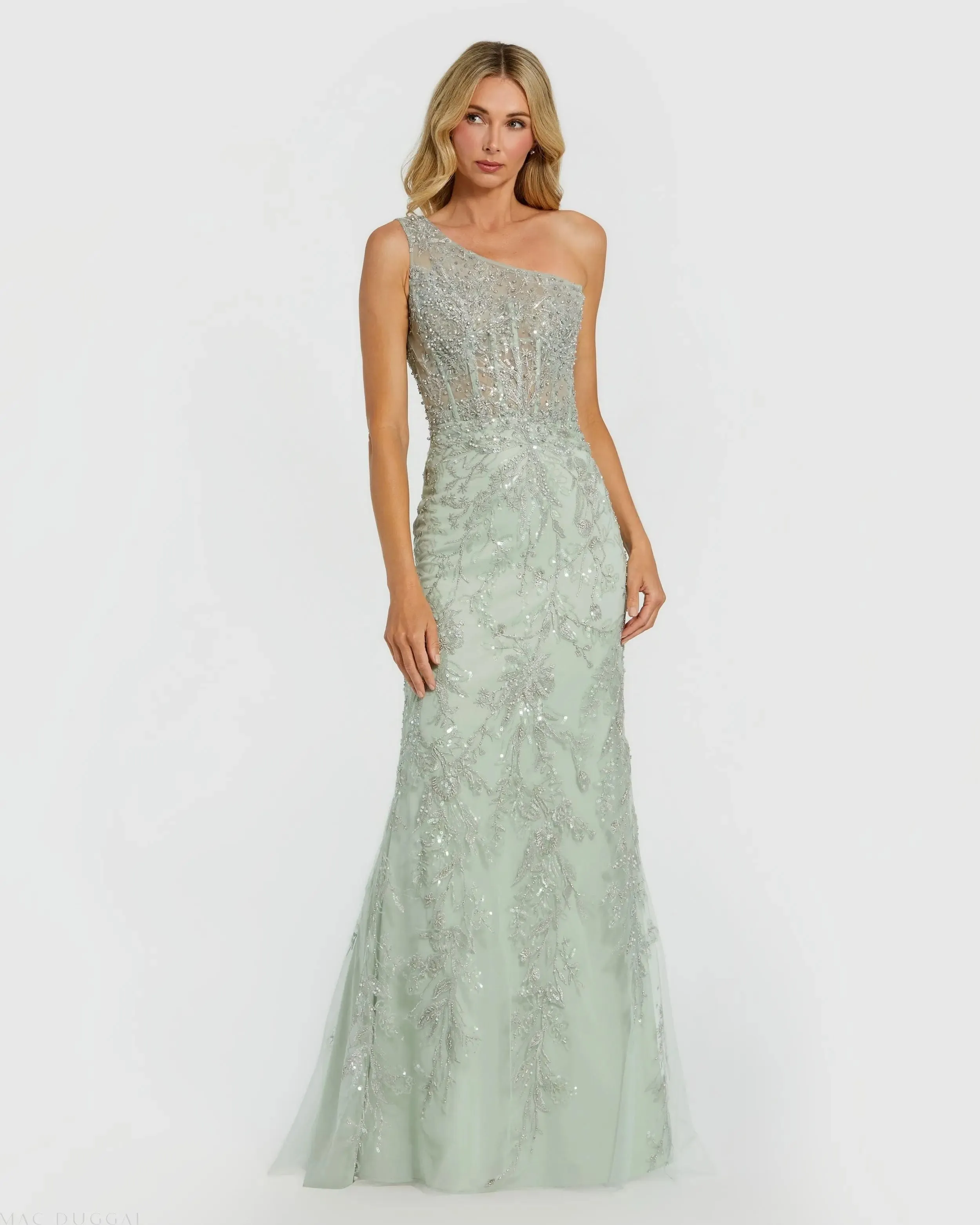 One Shoulder Hand Embellished Evening Gown sold by Mac Duggal product image thumbnail 2