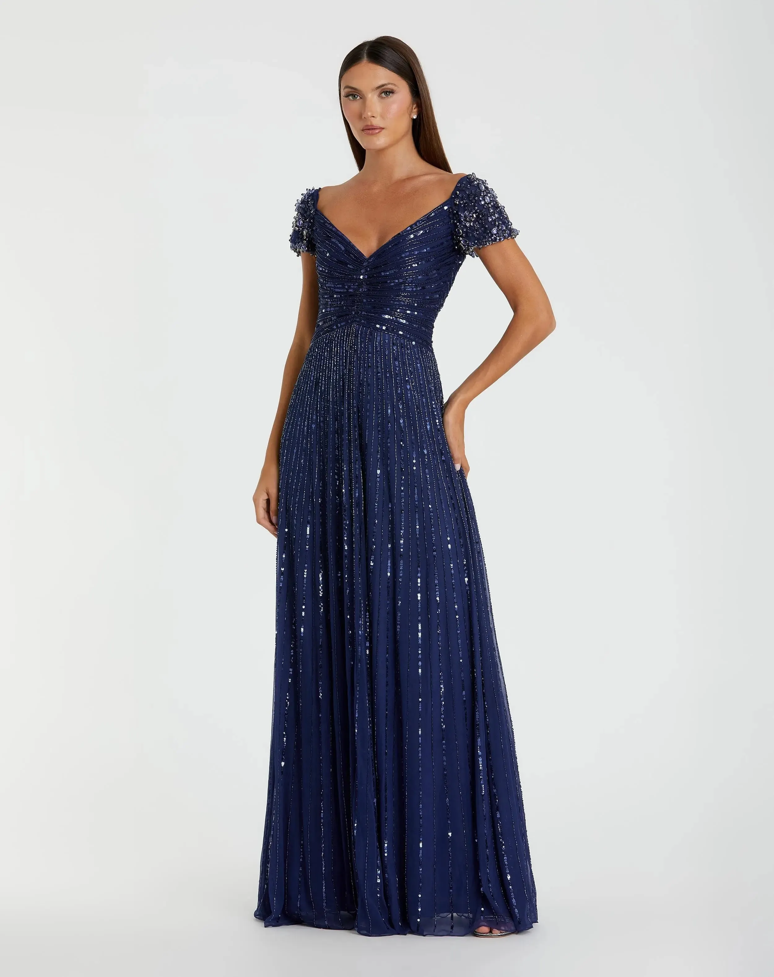 Sequined Evening Gown With Embellished Shoulders sold by Mac Duggal product image thumbnail 2