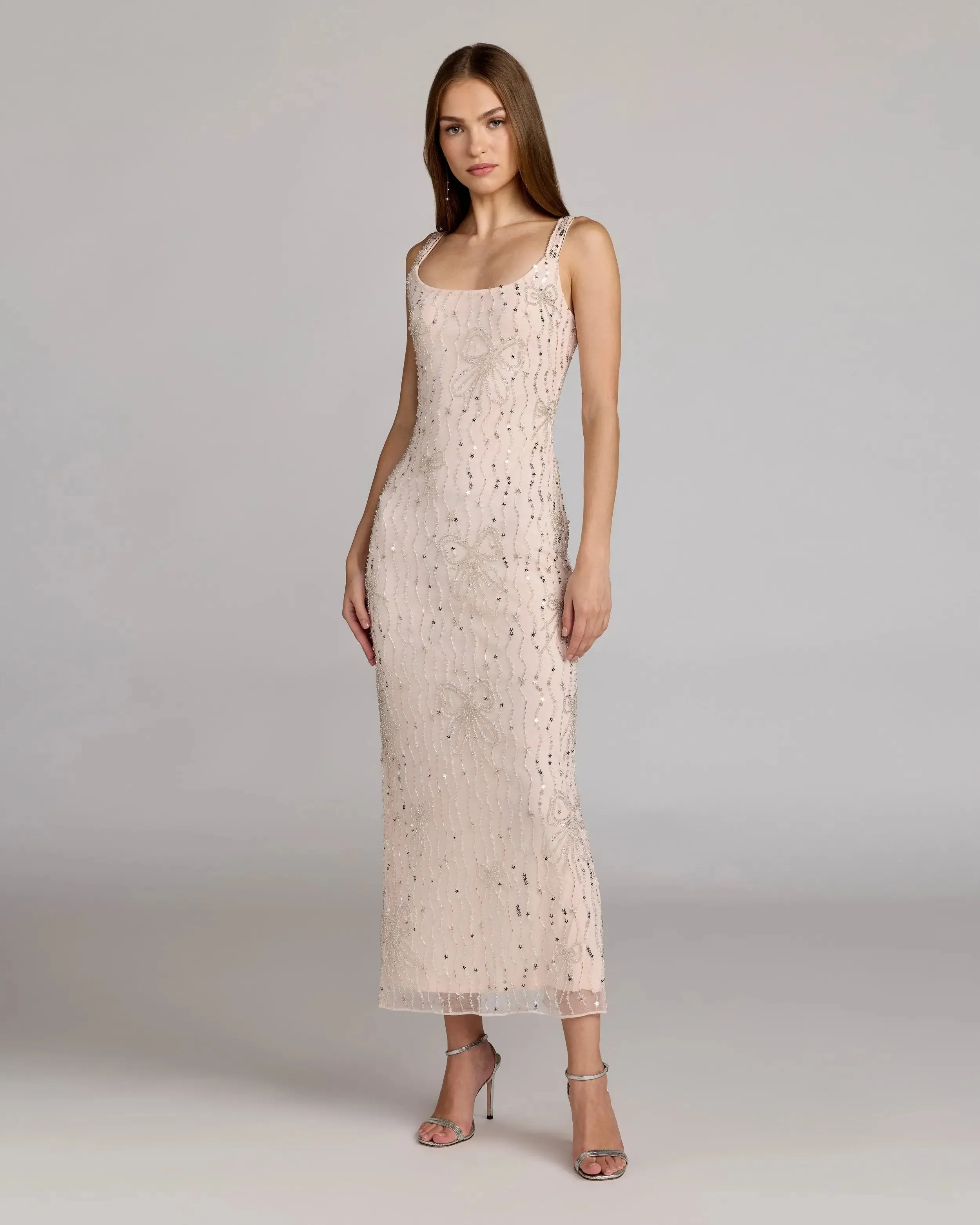 Scoop Neck Embellished Dress With Bow Detail sold by Mac Duggal