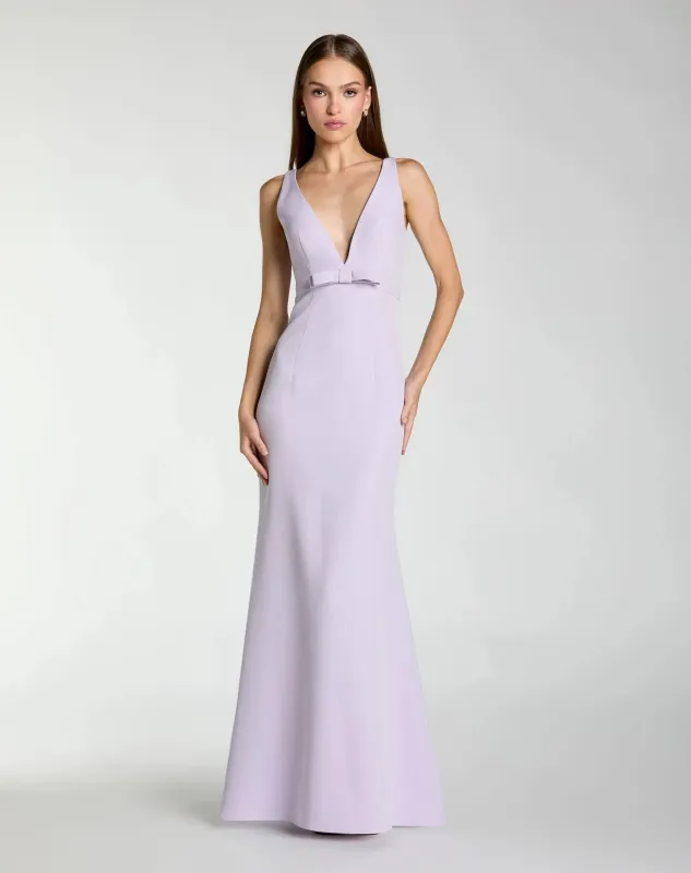 Sleeveless V Neck Mermaid Gown With Bow sold by Mac Duggal