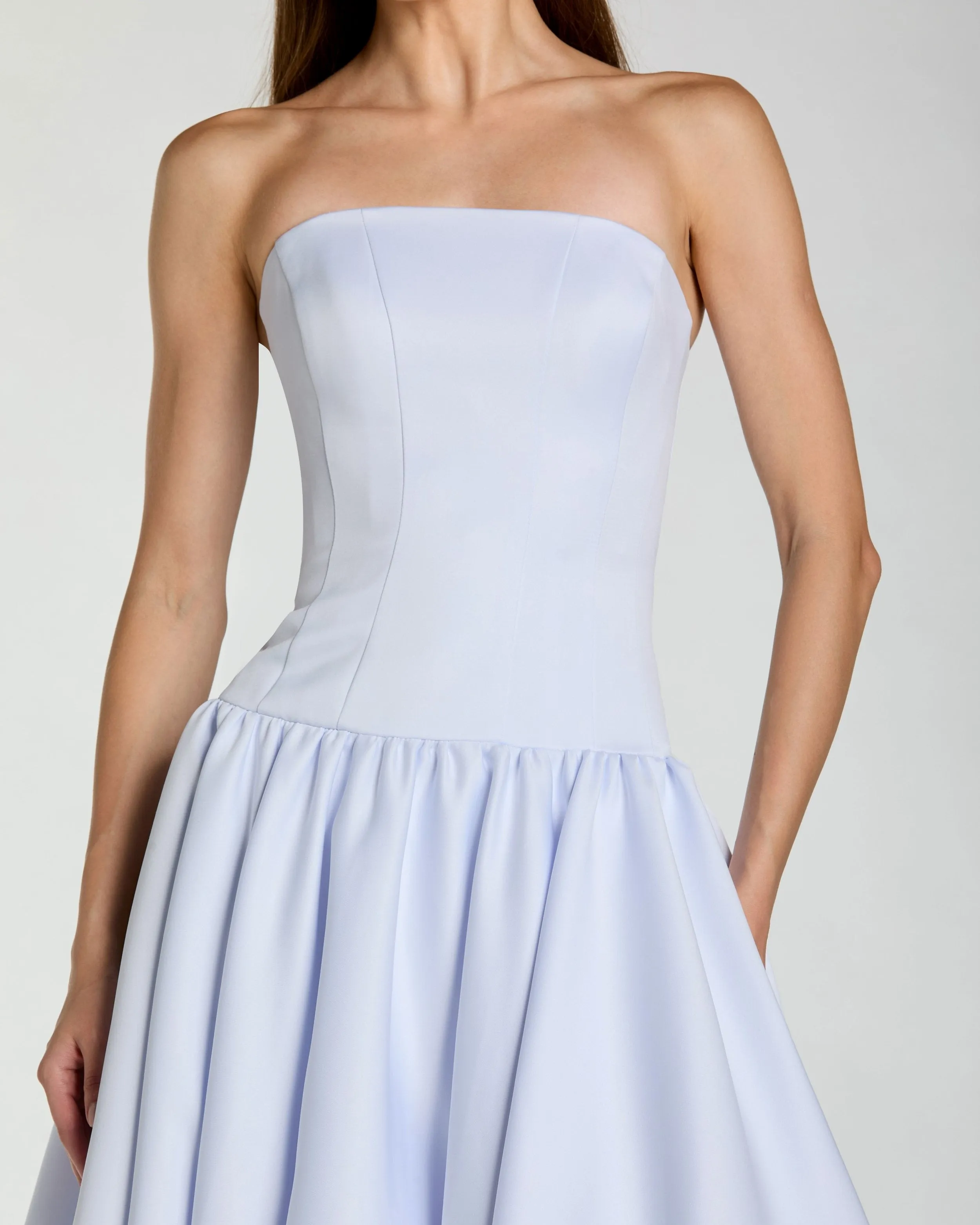 Light Purple Strapless Satin Drop Waist Ball Gown sold by Mac Duggal product image thumbnail 2