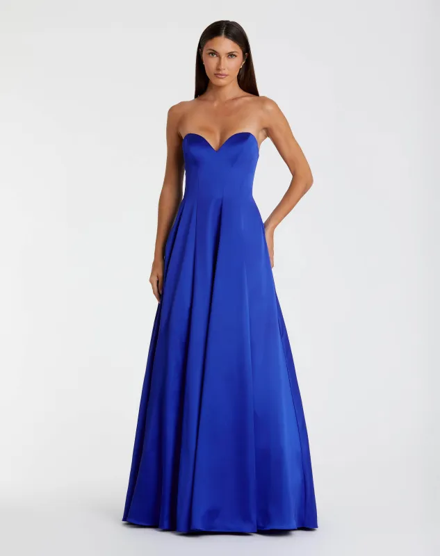 Strapless Satin Ballgown With Bow Details sold by Mac Duggal