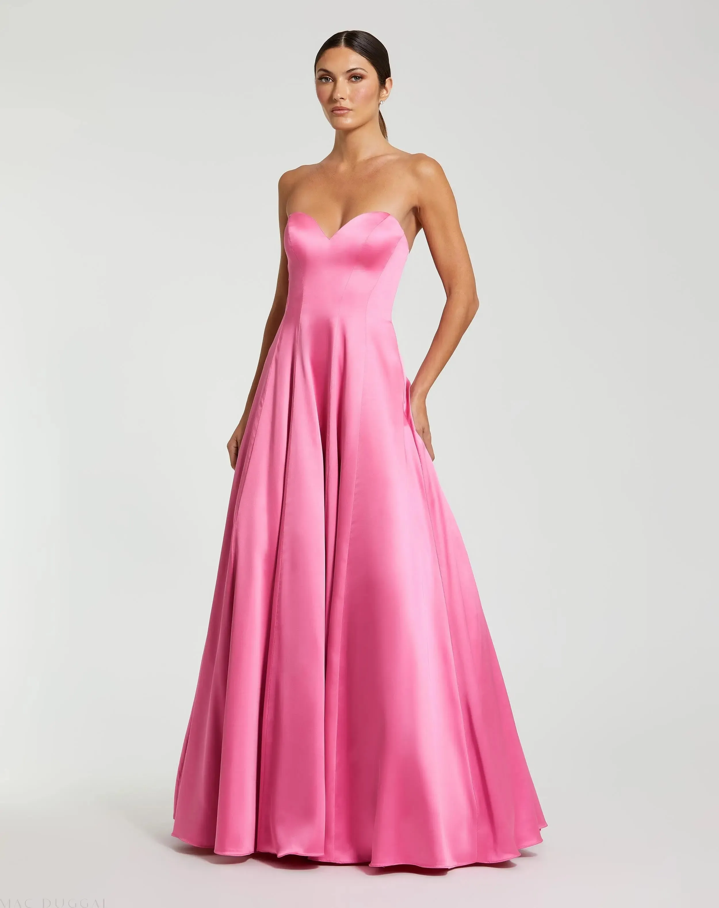 Strapless Satin Ballgown With Bow Details sold by Mac Duggal product image thumbnail 2
