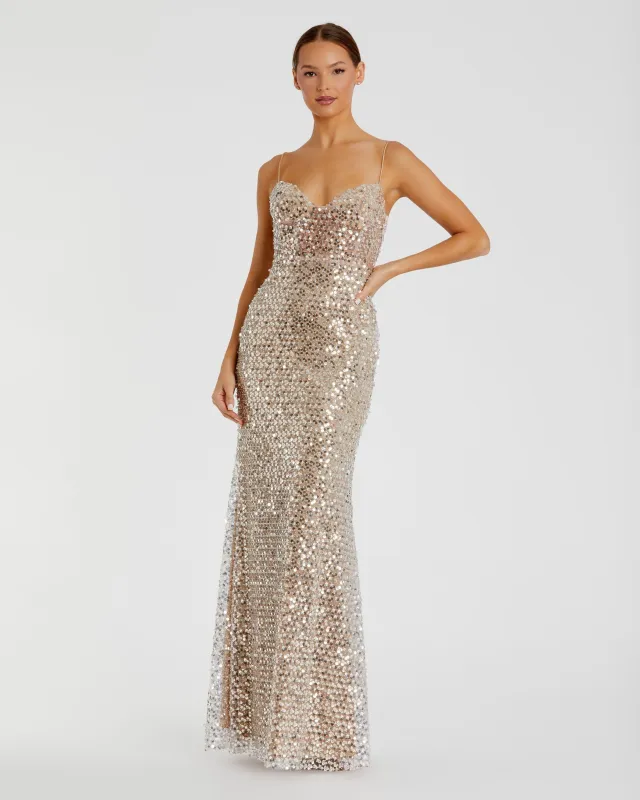 Embellished Bustier Column Gown sold by Mac Duggal