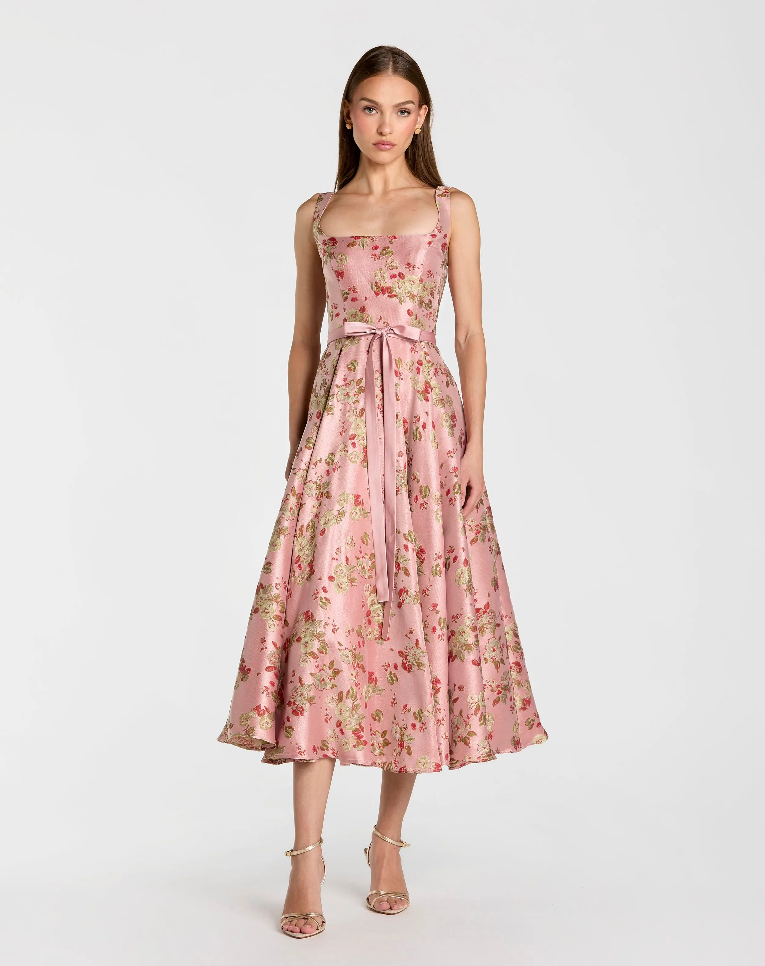 Sleeveless Brocade A Line Midi Dress sold by Mac Duggal product image thumbnail 2