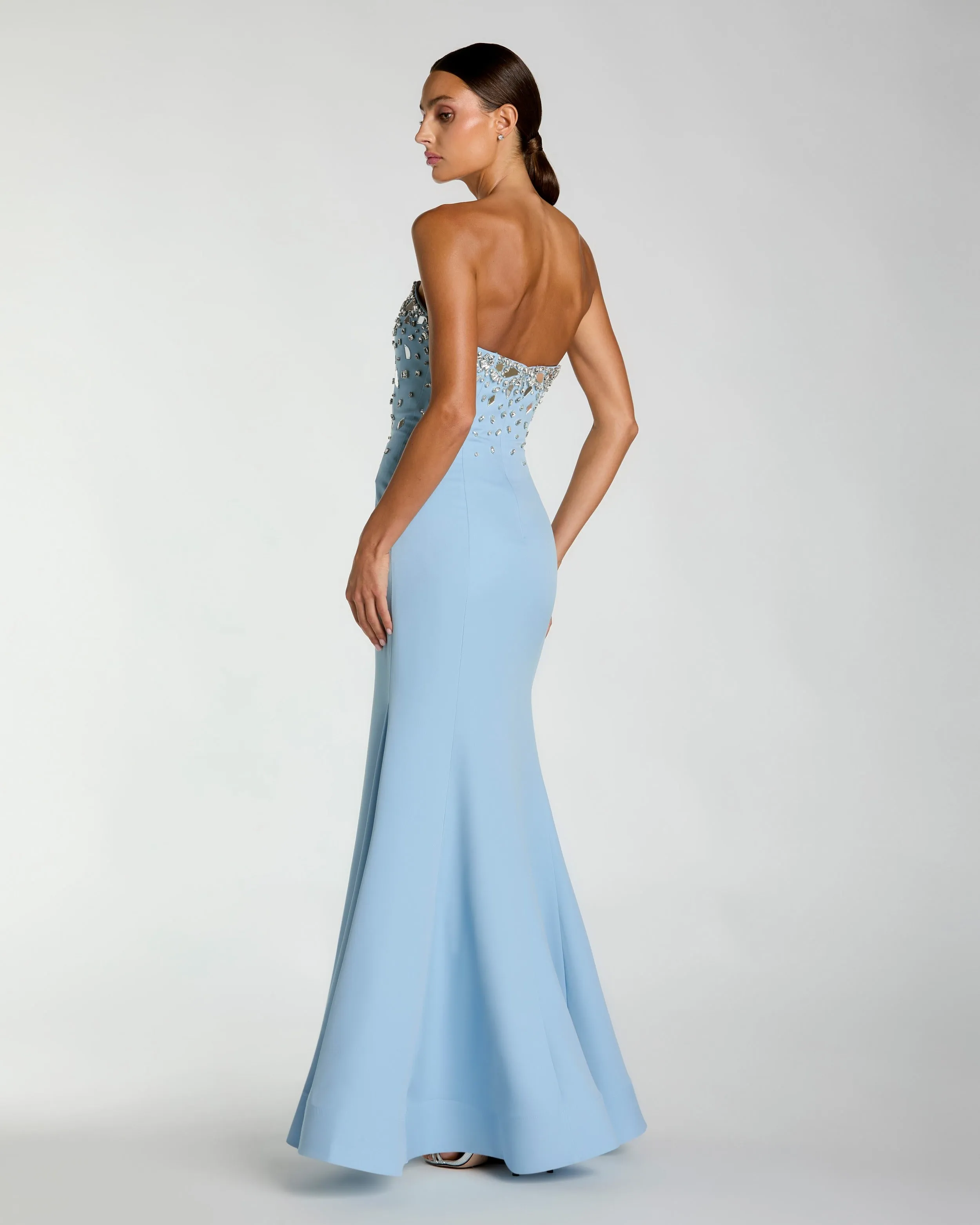 Blue Strapless Embellished Mermaid Gown sold by Mac Duggal product image thumbnail 3