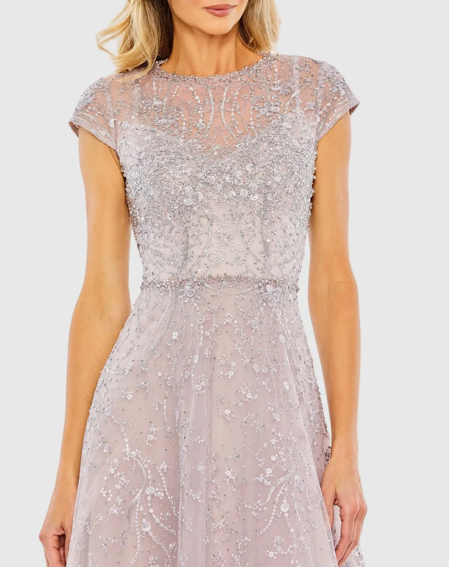 Embellished High Neck Cap Sleeve A Line Dress sold by Mac Duggal product image thumbnail 3
