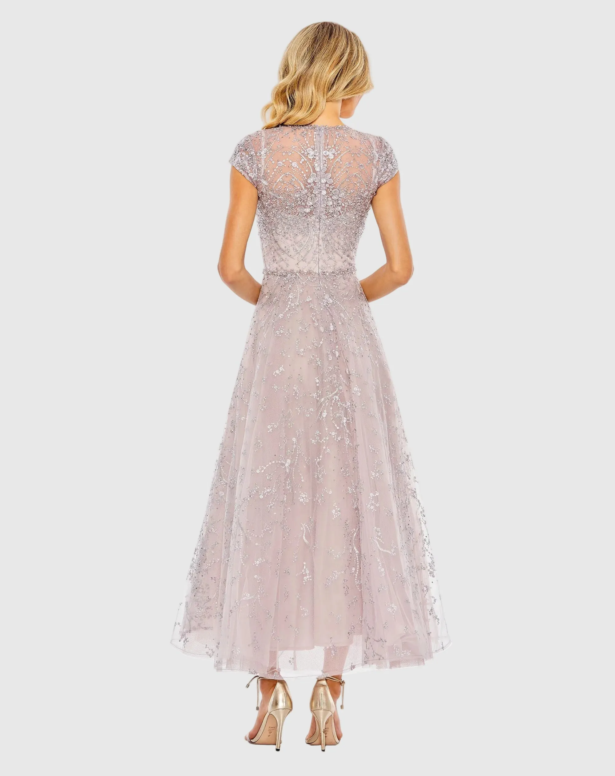 Embellished High Neck Cap Sleeve A Line Dress sold by Mac Duggal product image thumbnail 4