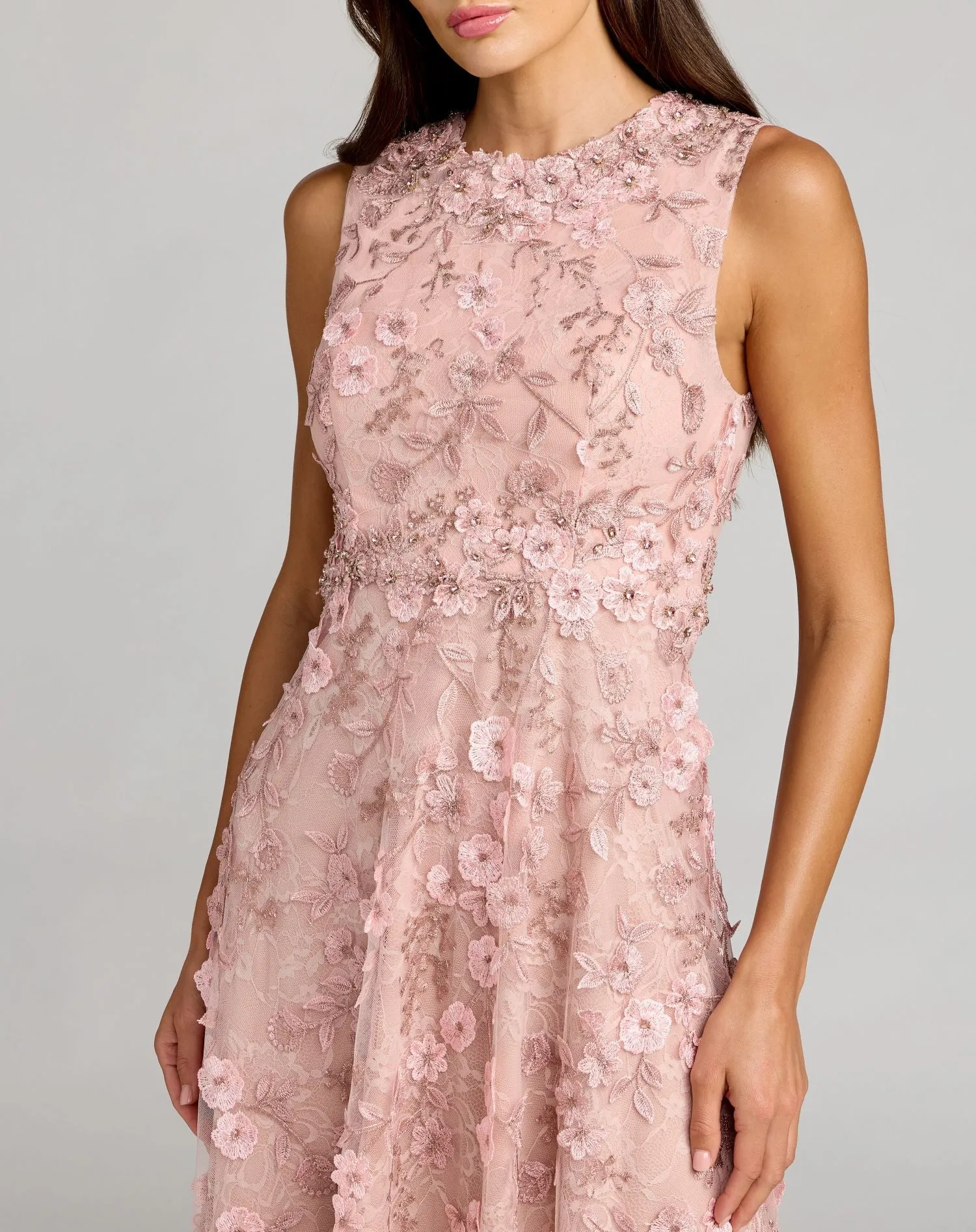 Floral Embroidered High Neck Midi Dress sold by Mac Duggal product image thumbnail 3