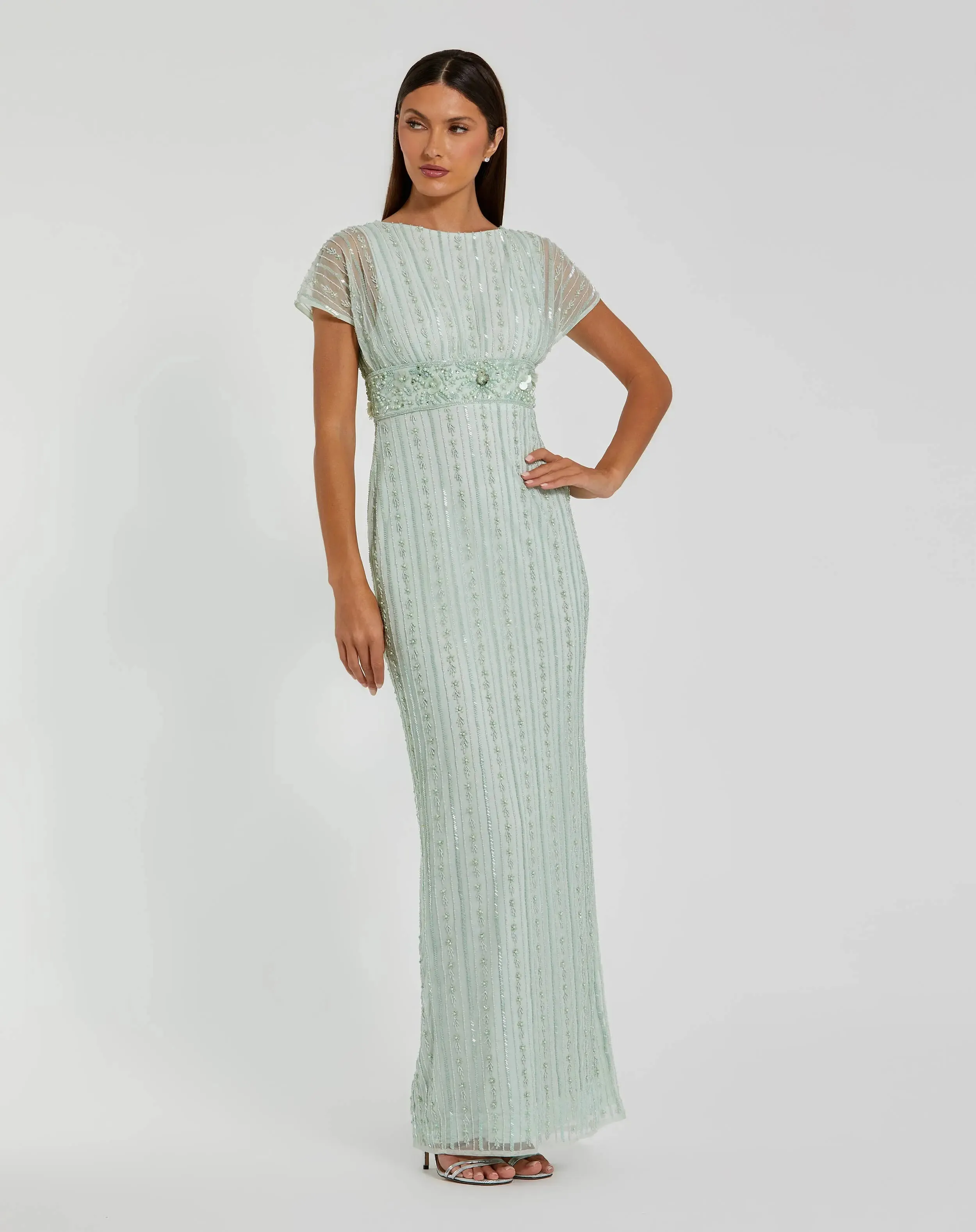 Beaded Blouson Column Gown sold by Mac Duggal